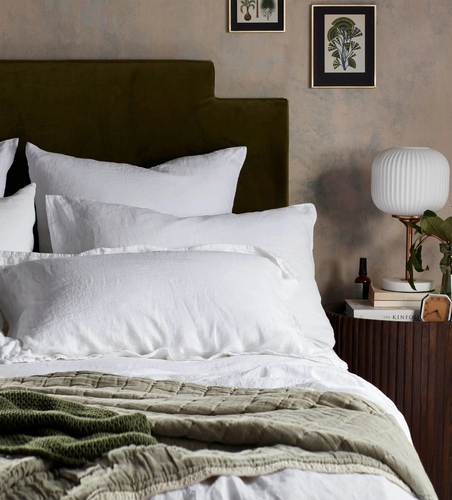 White 100% Linen Euro Housewife Pillowcase The Secret Linen Store