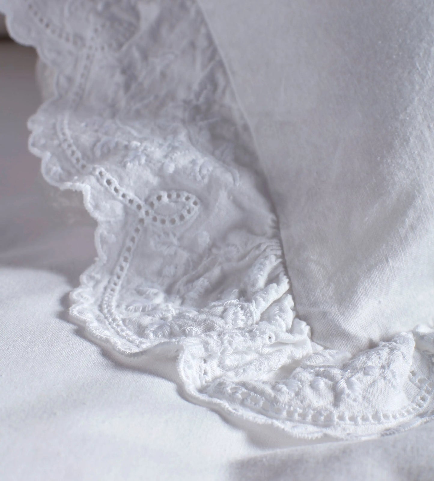 White Elsie Cotton Linen Oxford Pillowcase The Secret Linen Store