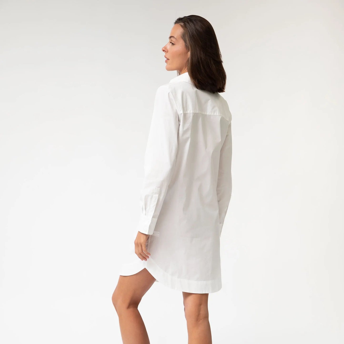 White InStyle Cotton Poplin Shirt Dress NOKAYA