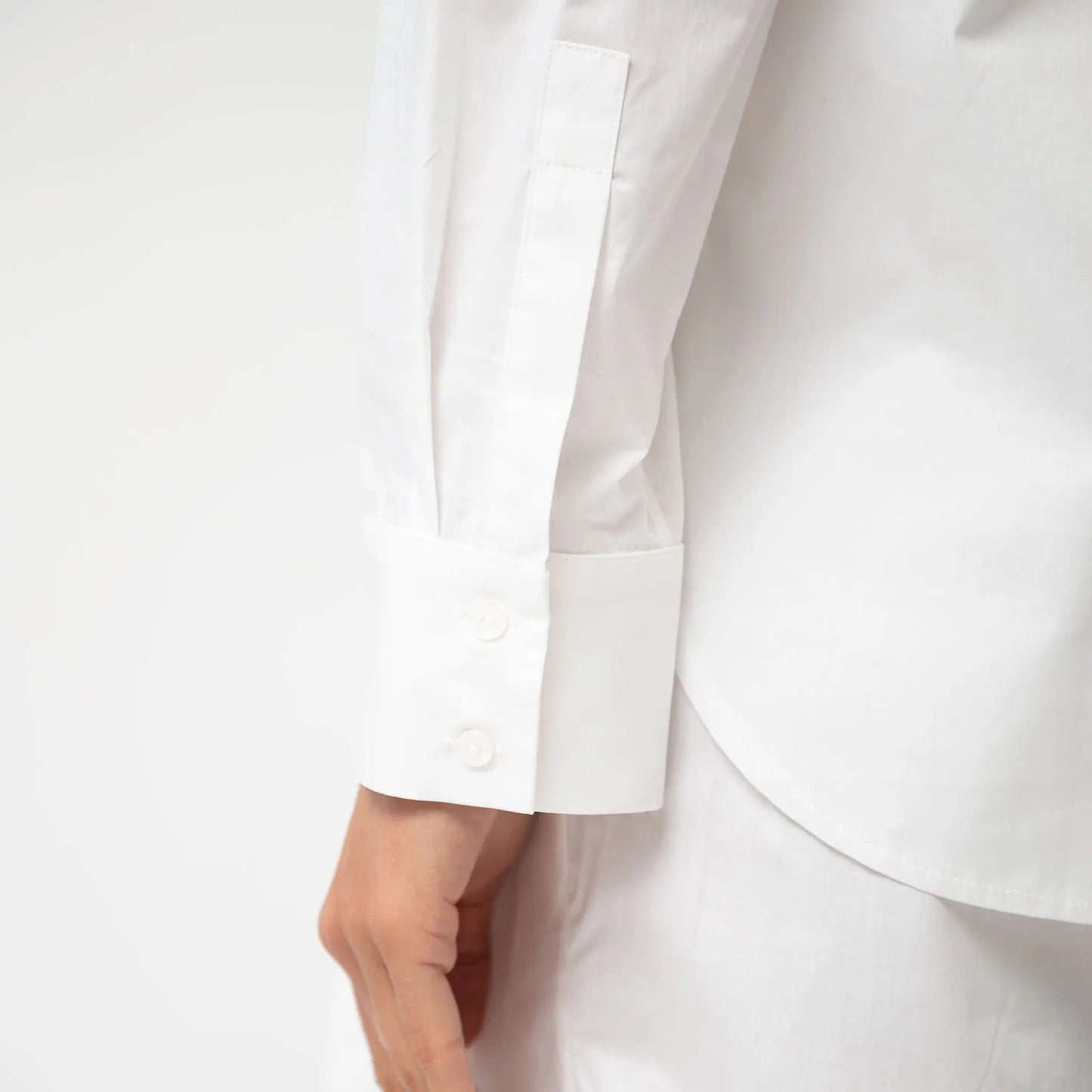White InStyle Cotton Poplin Shirt NOKAYA