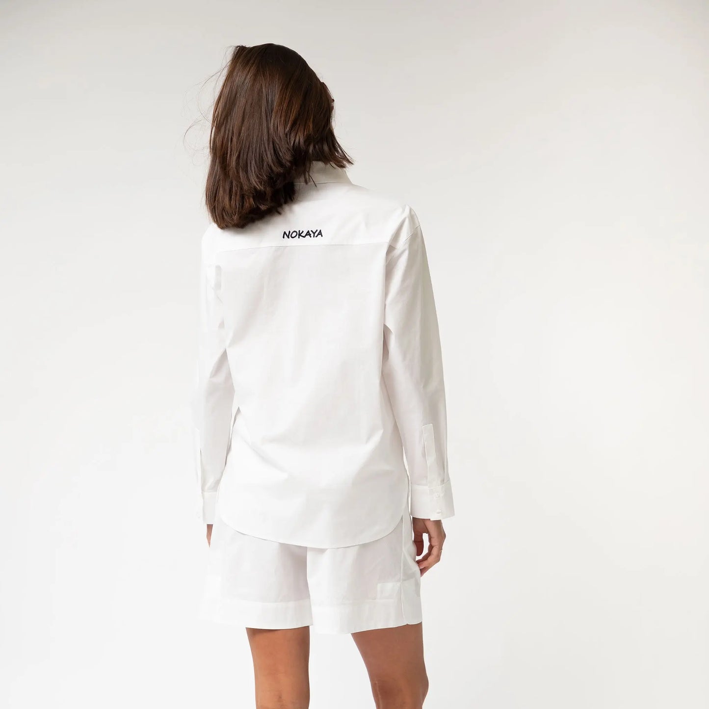 White InStyle Cotton Poplin Shirt NOKAYA