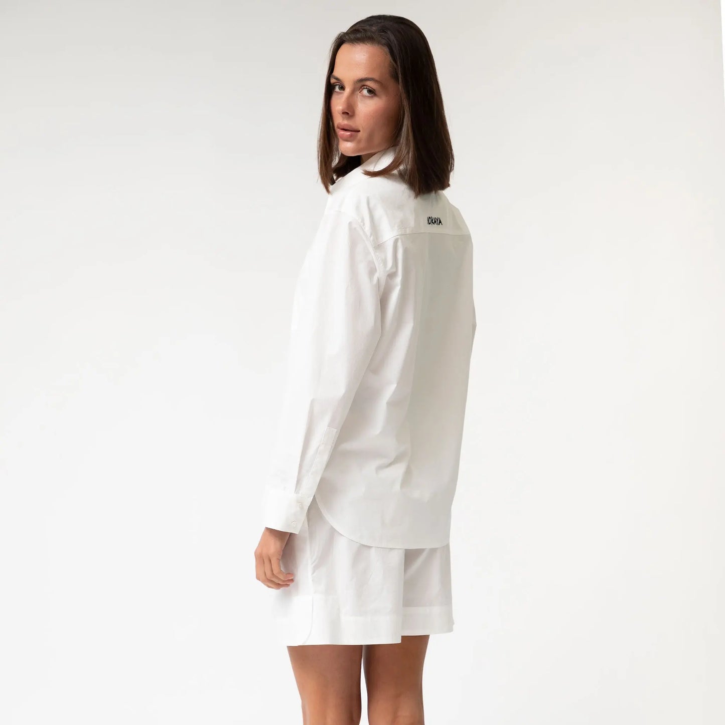 White InStyle Cotton Poplin Shirt NOKAYA