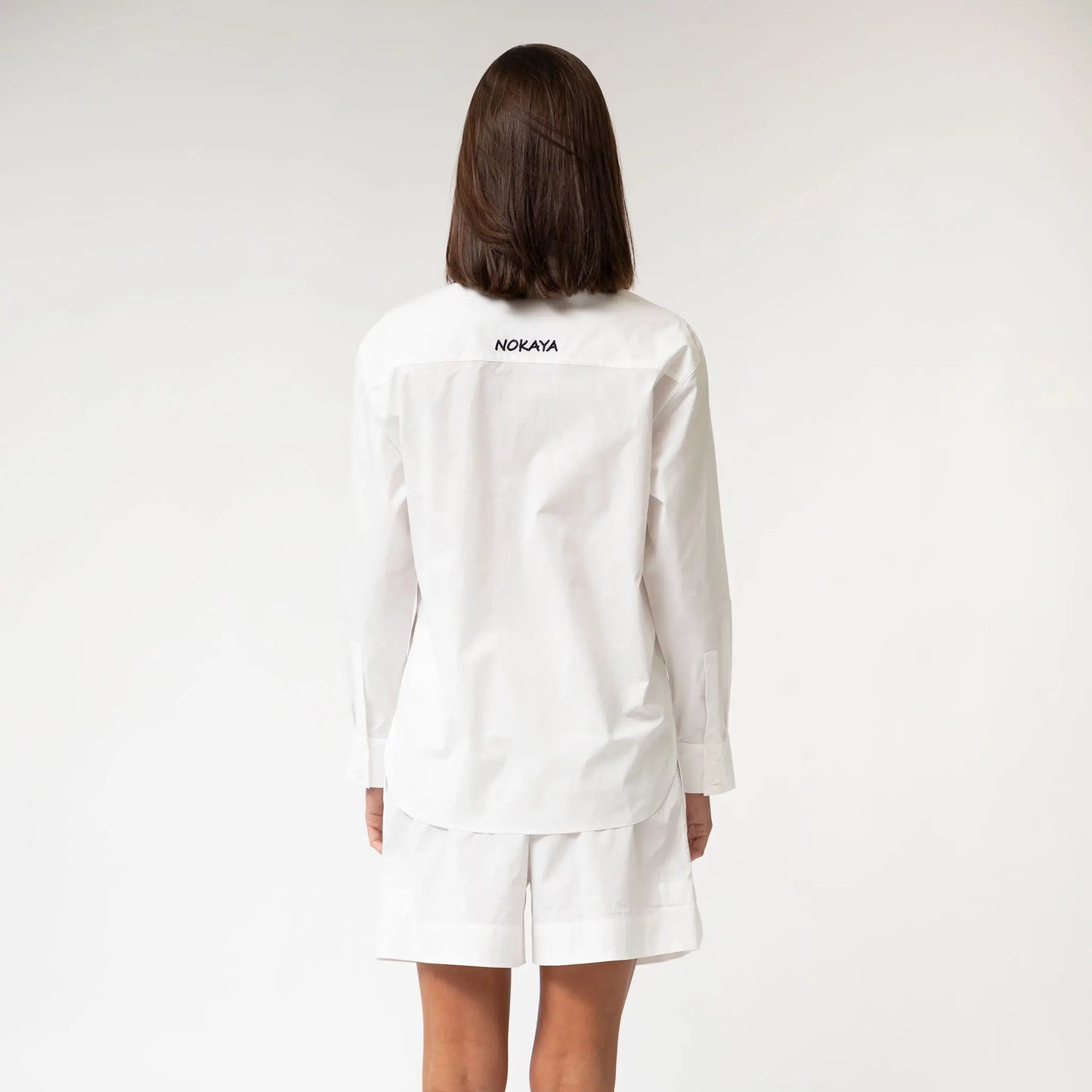 White InStyle Cotton Poplin Shirt NOKAYA