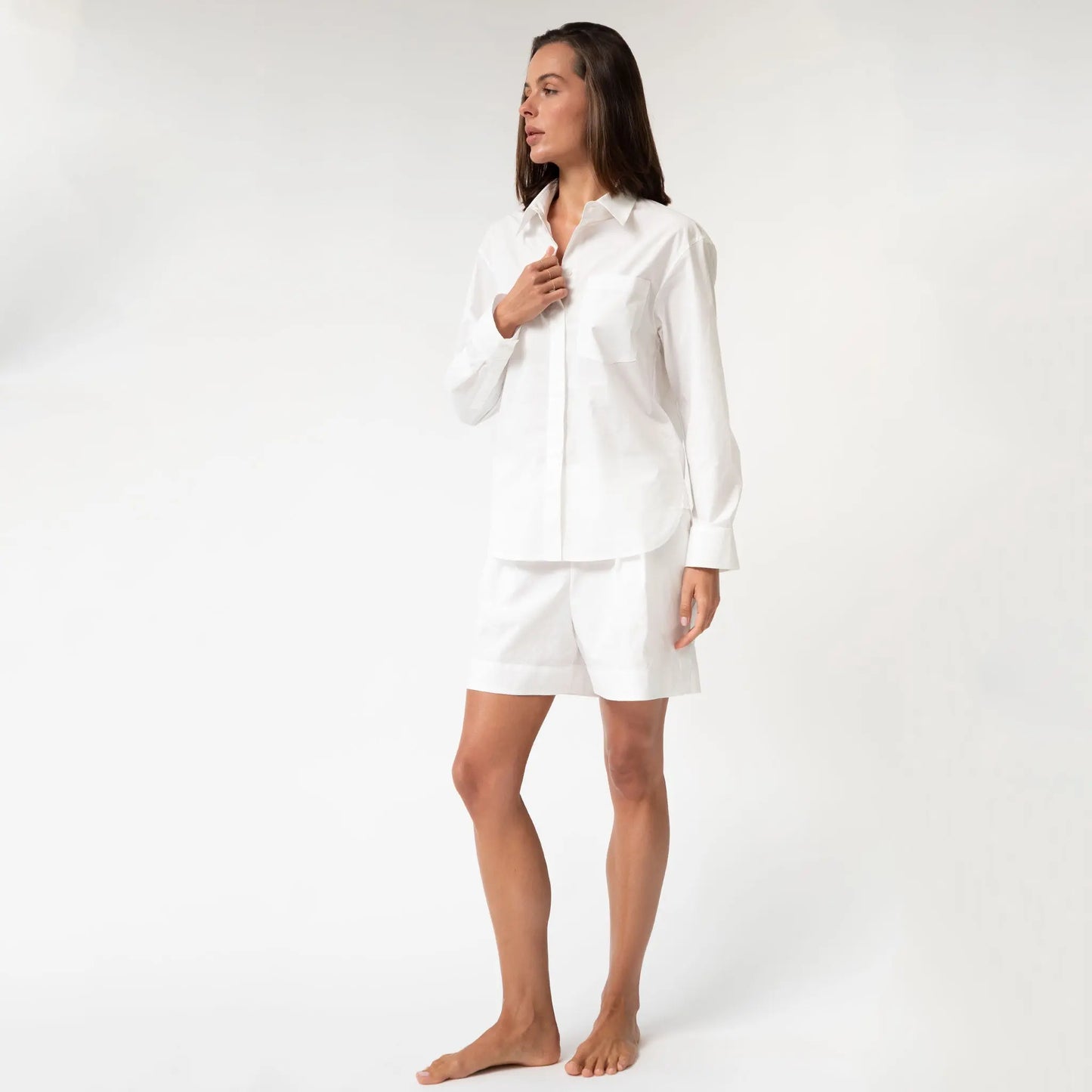 White InStyle Cotton Poplin Shirt NOKAYA