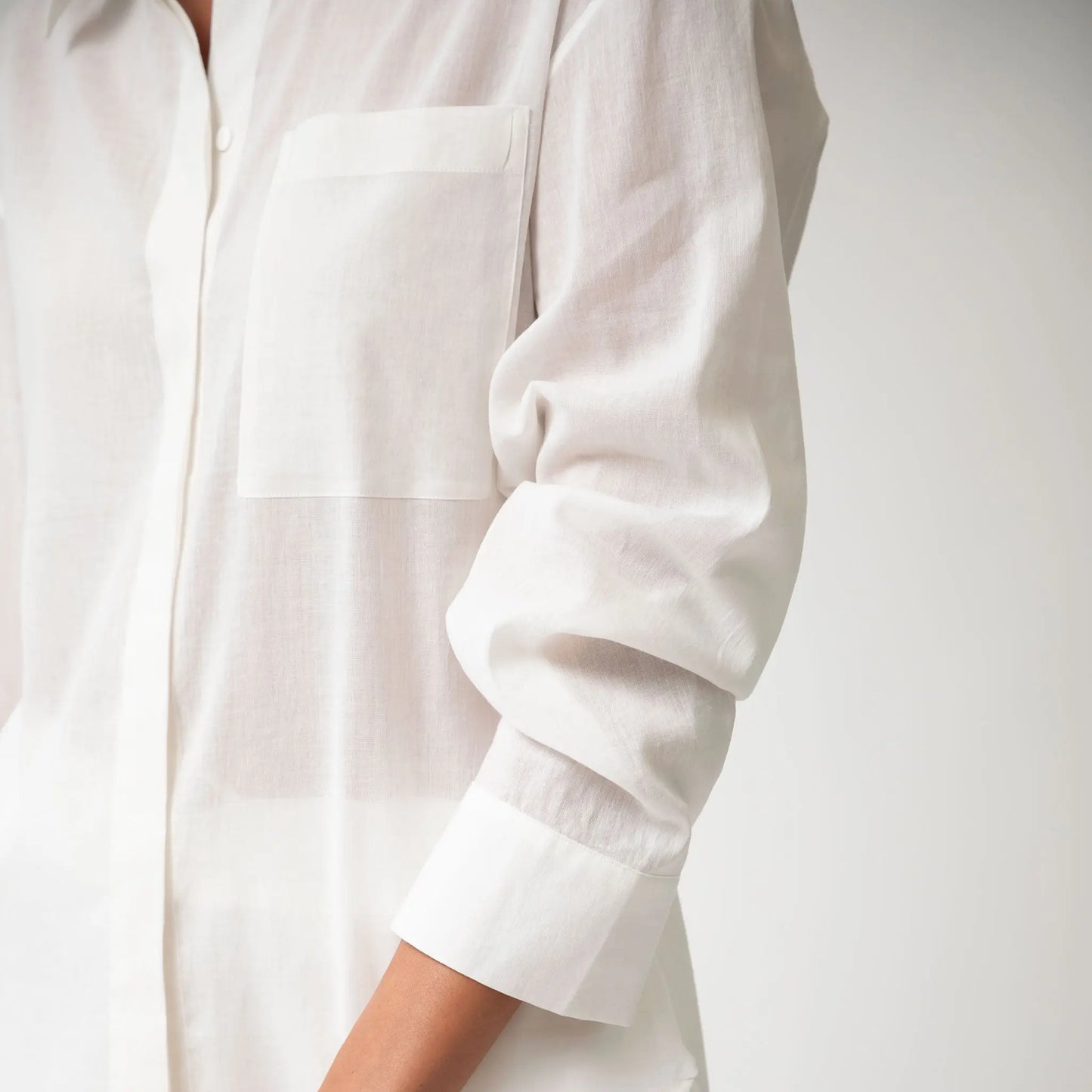 White Linen Voile Shirt NOKAYA