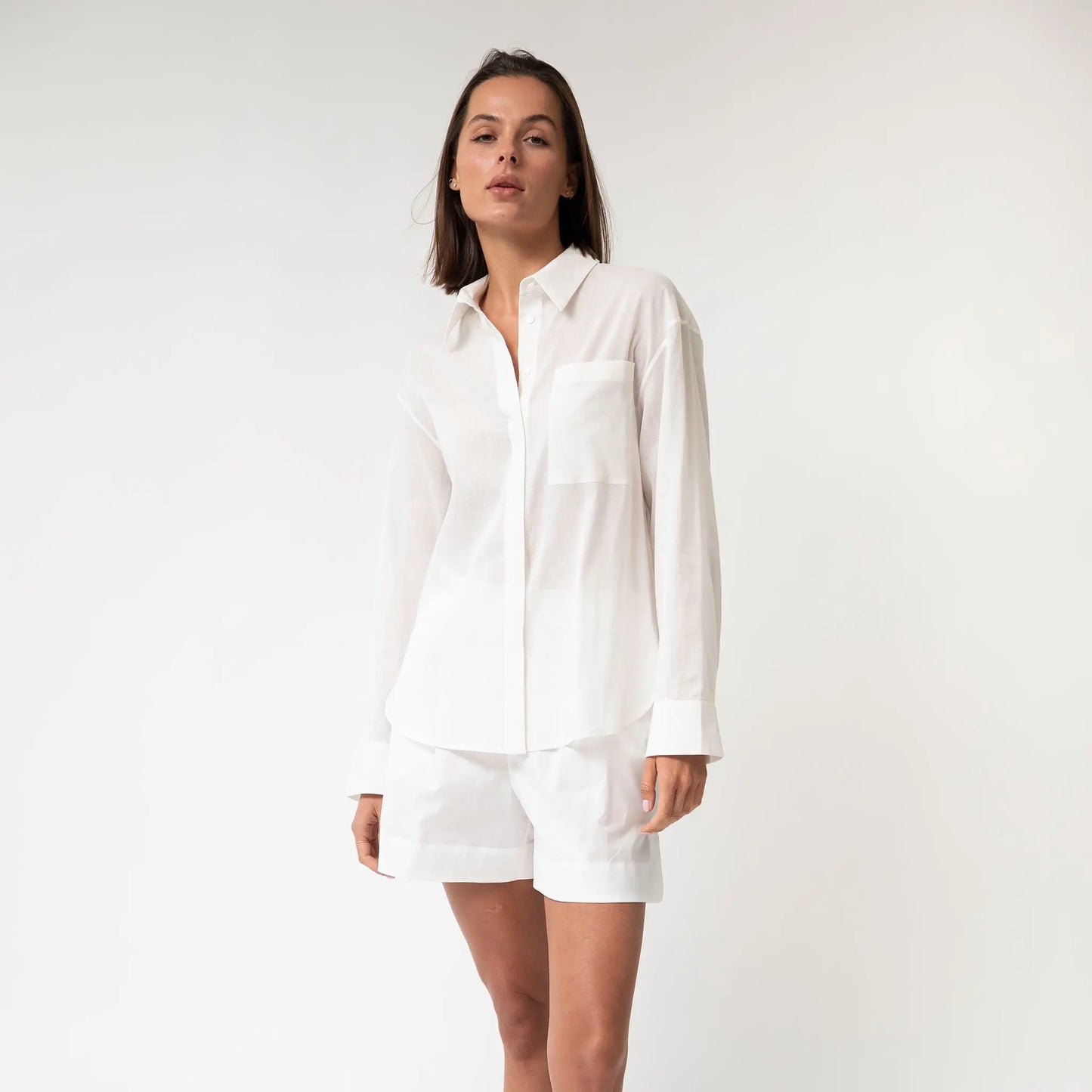 White Linen Voile Shirt NOKAYA