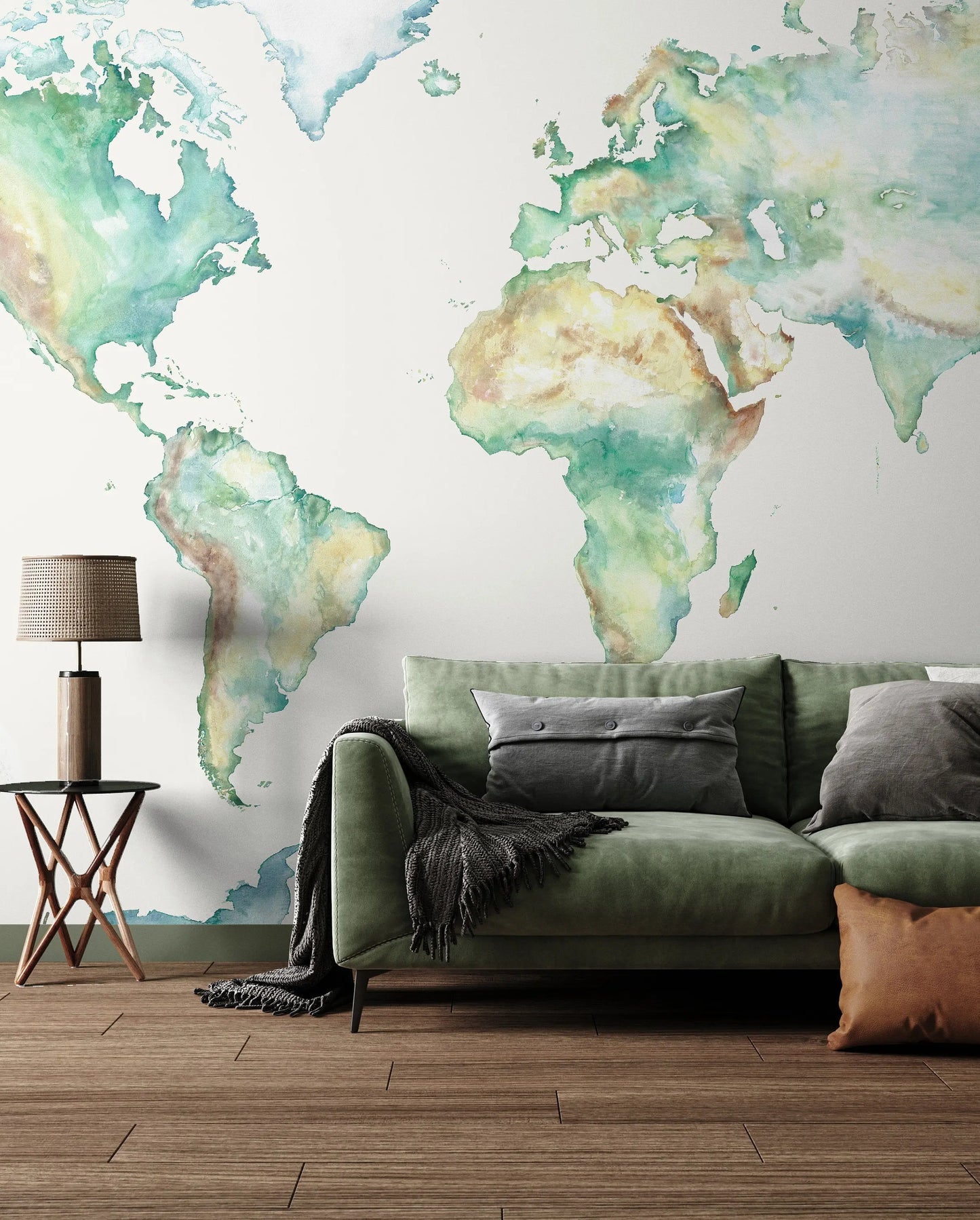 Wildlife World Map Mural Wallpaper For Children Katie Hipwell Design