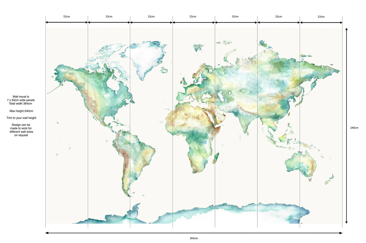 Wildlife World Map Mural Wallpaper For Children Katie Hipwell Design