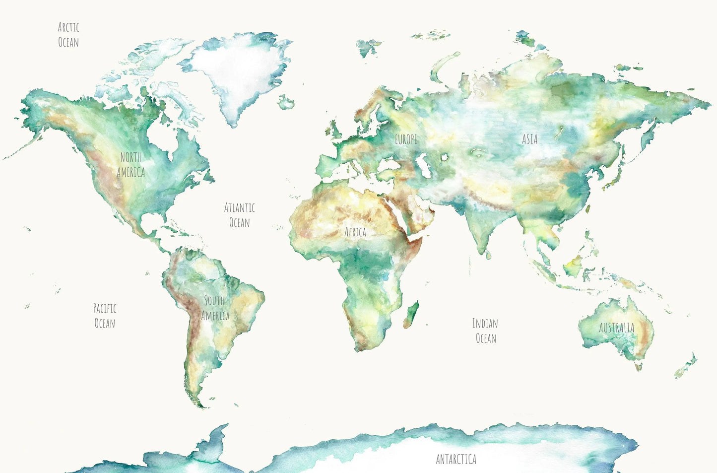 Wildlife World Map Mural Wallpaper For Children Katie Hipwell Design