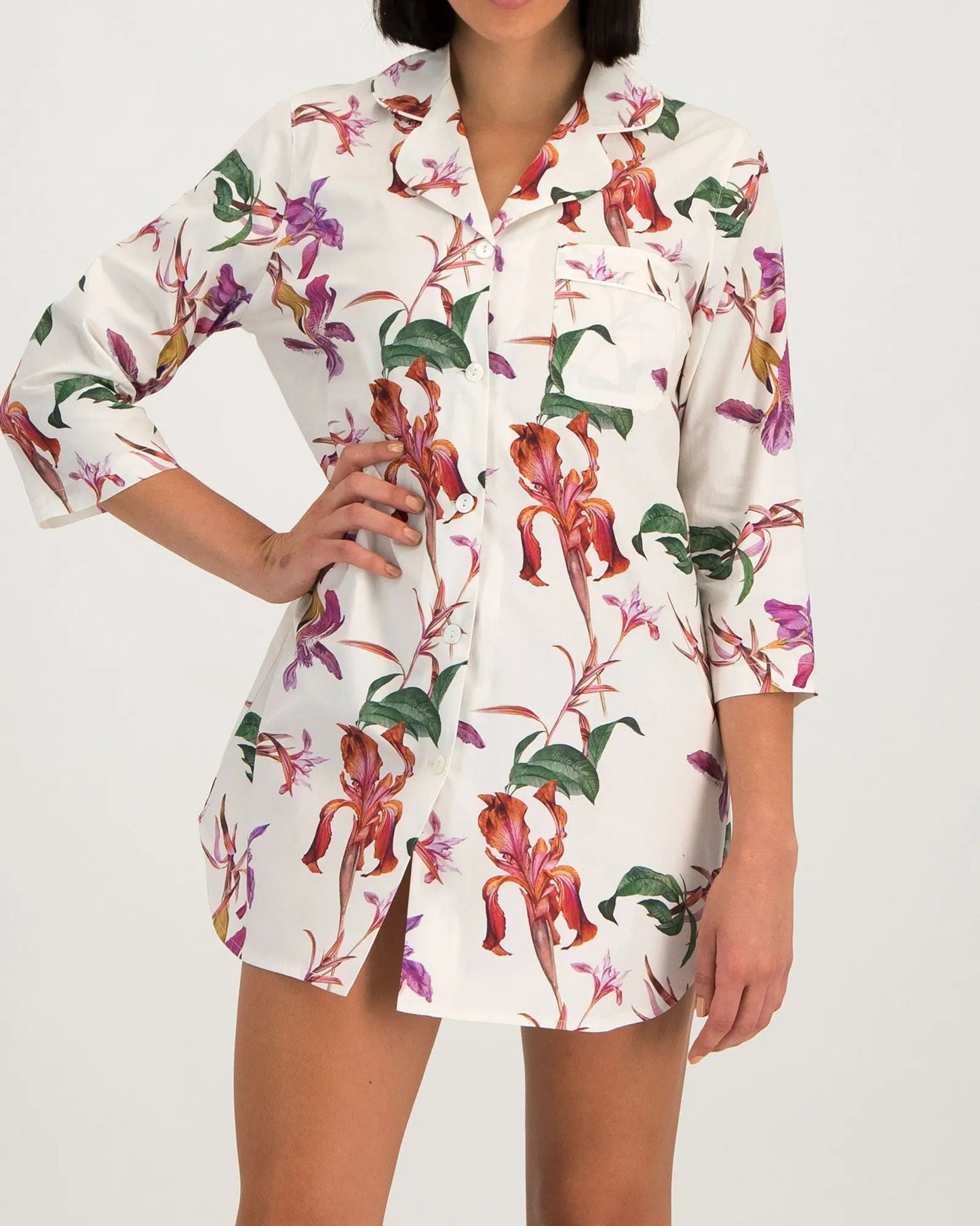 Women's Sleep Shirt - Iris White Woodstock Laundry