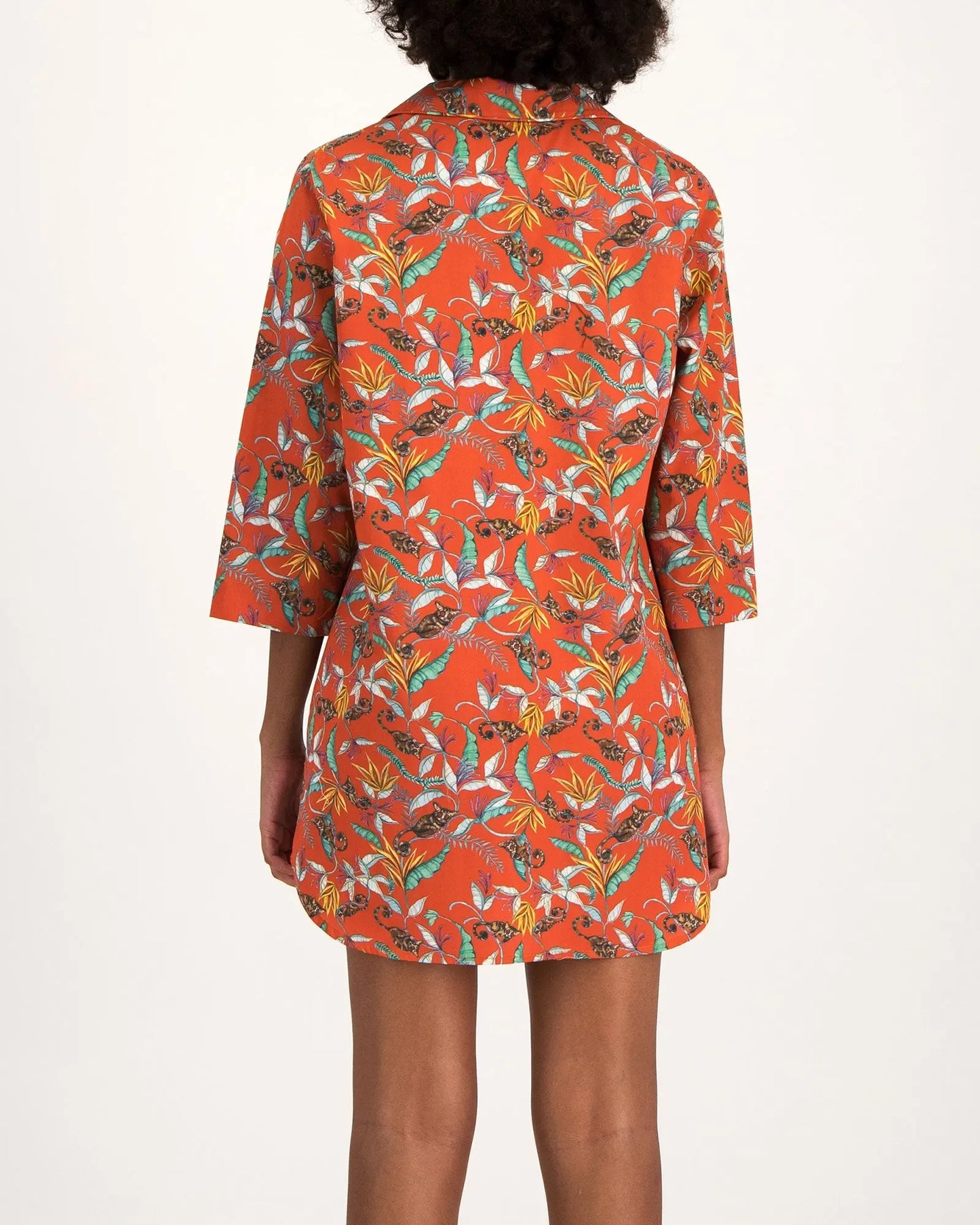 Women's Sleep Shirt - Night Monkeys Orange Woodstock Laundry