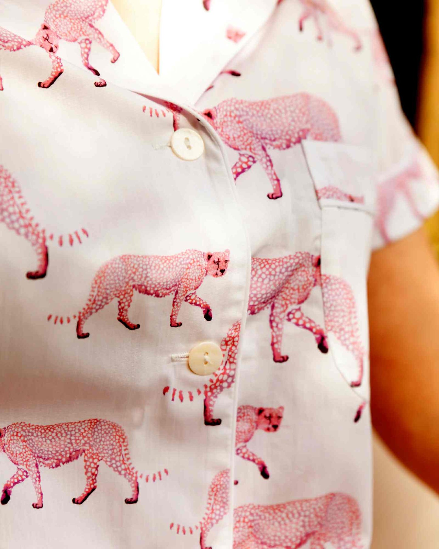 Women's Sleep Shirt - Pink Cheetah Woodstock Laundry