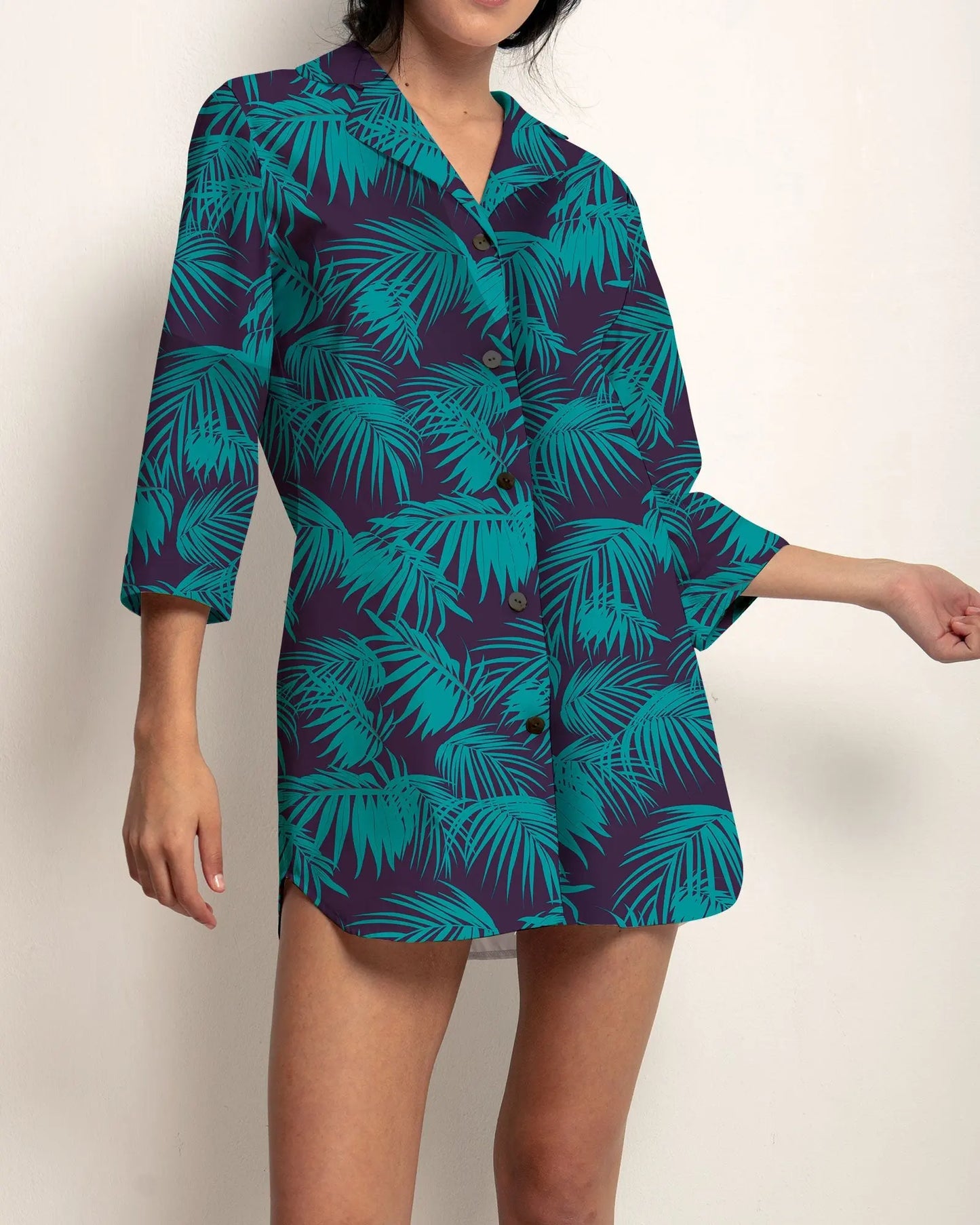 Women's Sleep Shirt - Tropical Green Woodstock Laundry