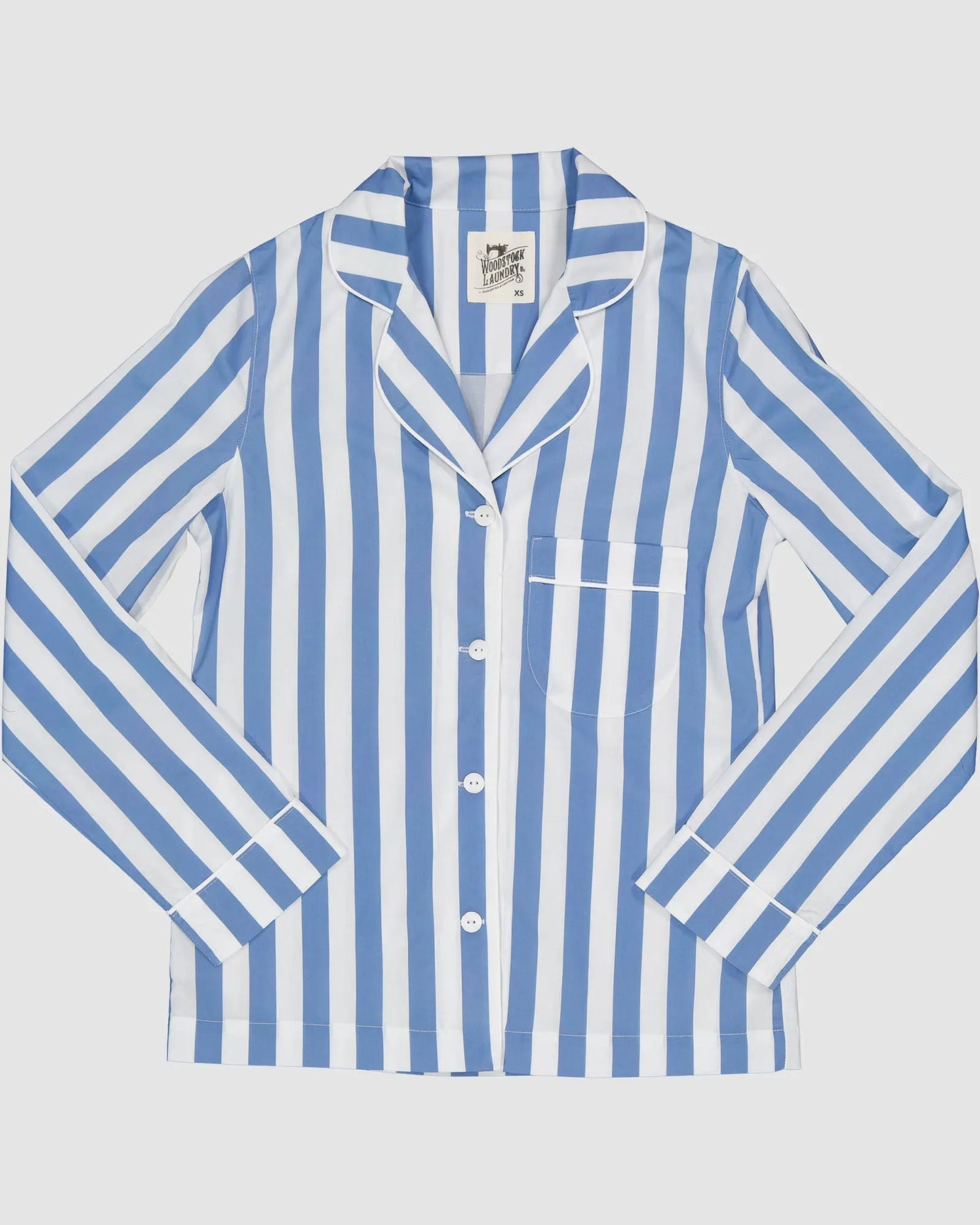 Womens Long Pyjamas - Beach Stripe Woodstock Laundry