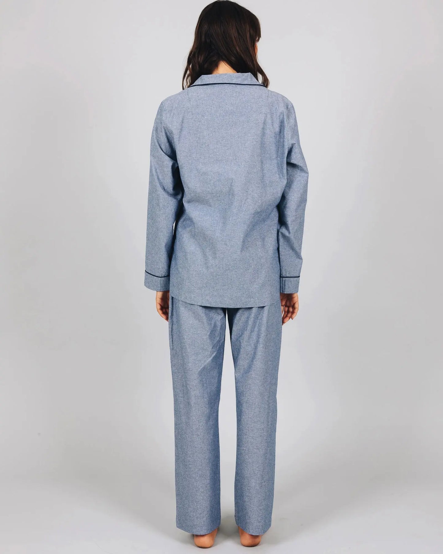 Womens Long Pyjamas - Chambray Indigo Woodstock Laundry