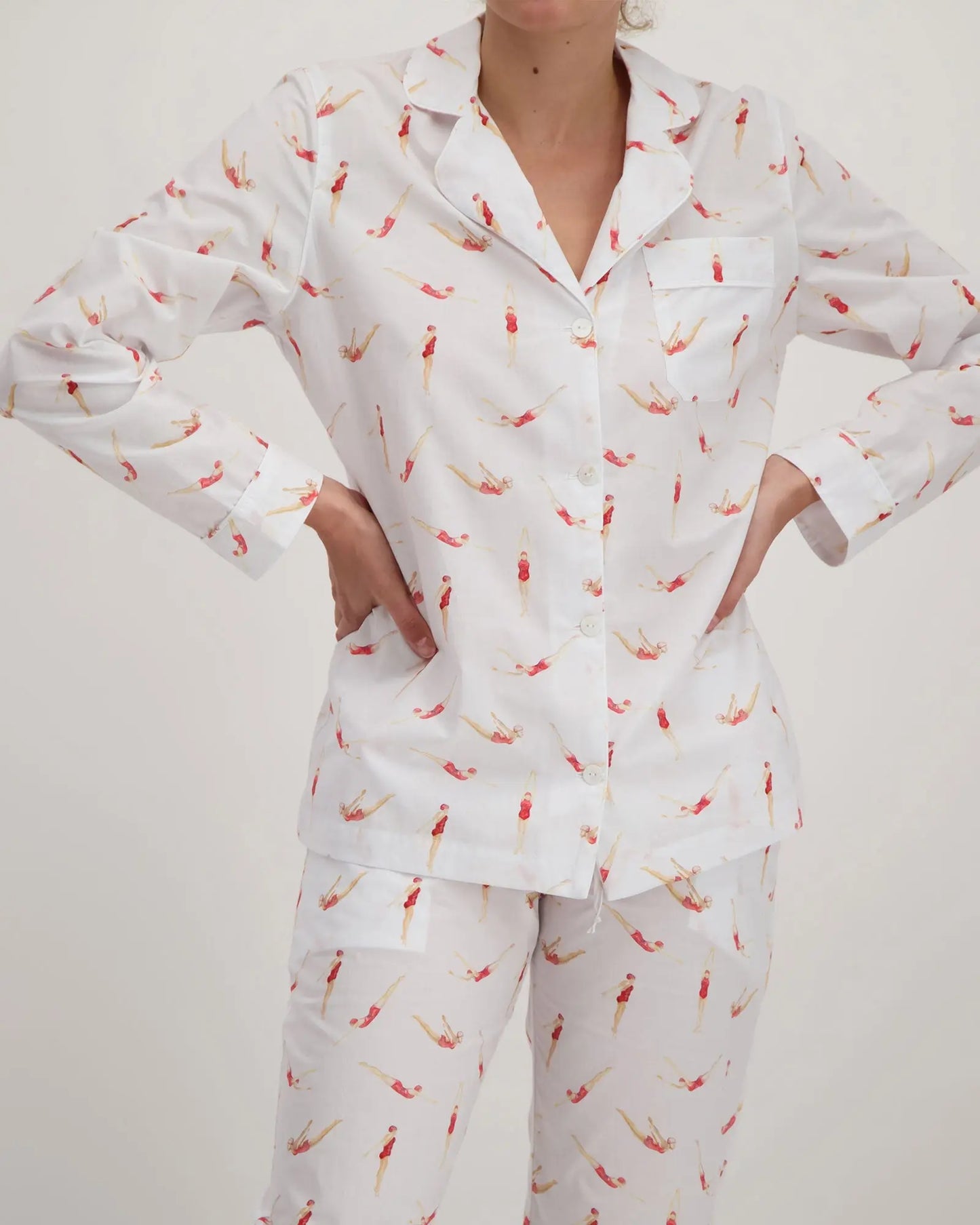 Womens Long Pyjamas - Divers Woodstock Laundry