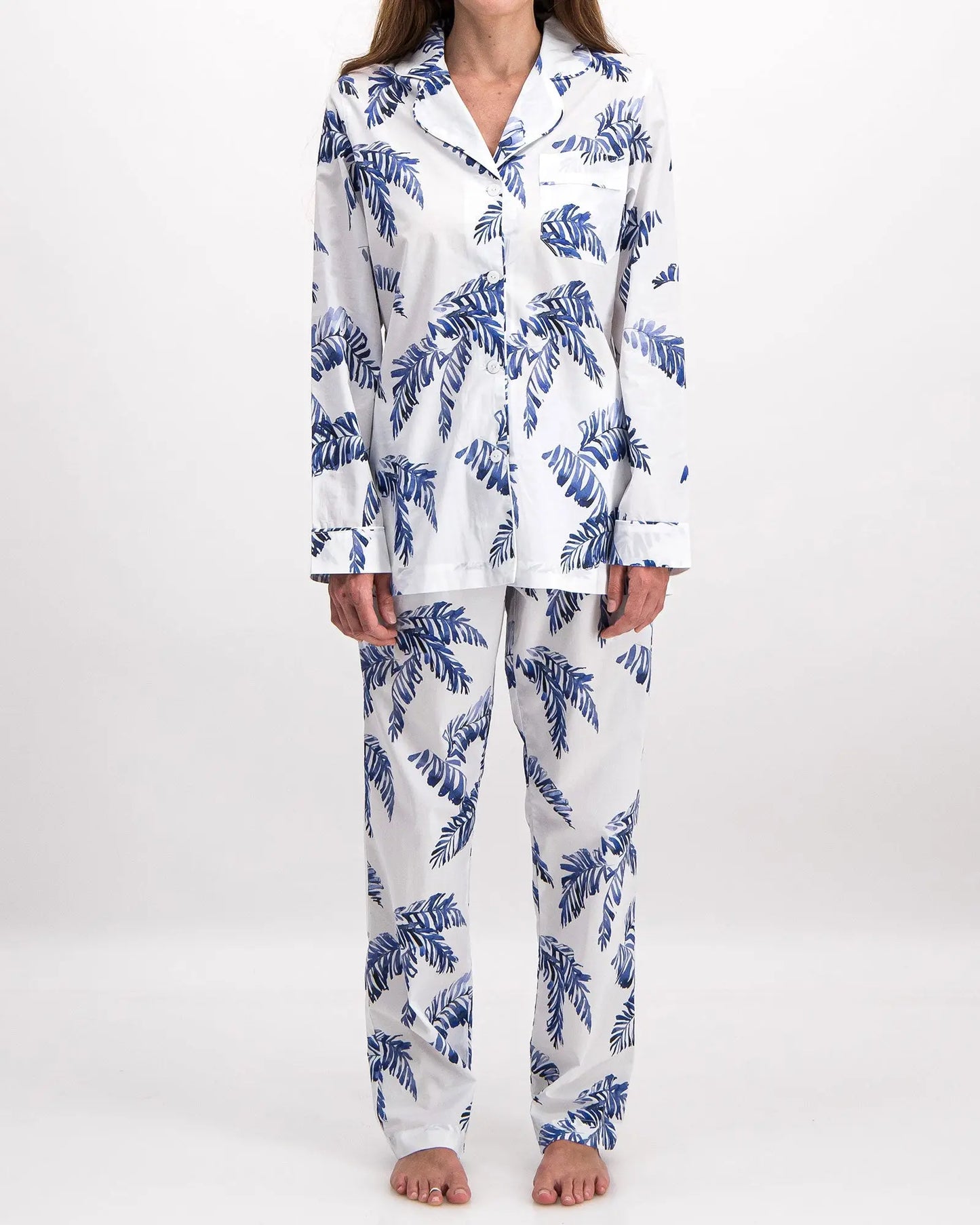 Womens Long Pyjamas - Hand Leaf Woodstock Laundry