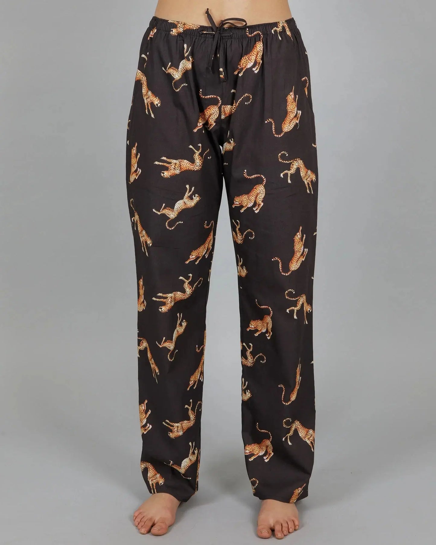 Womens Lounge Pants - Jumping Cheetah Woodstock Laundry