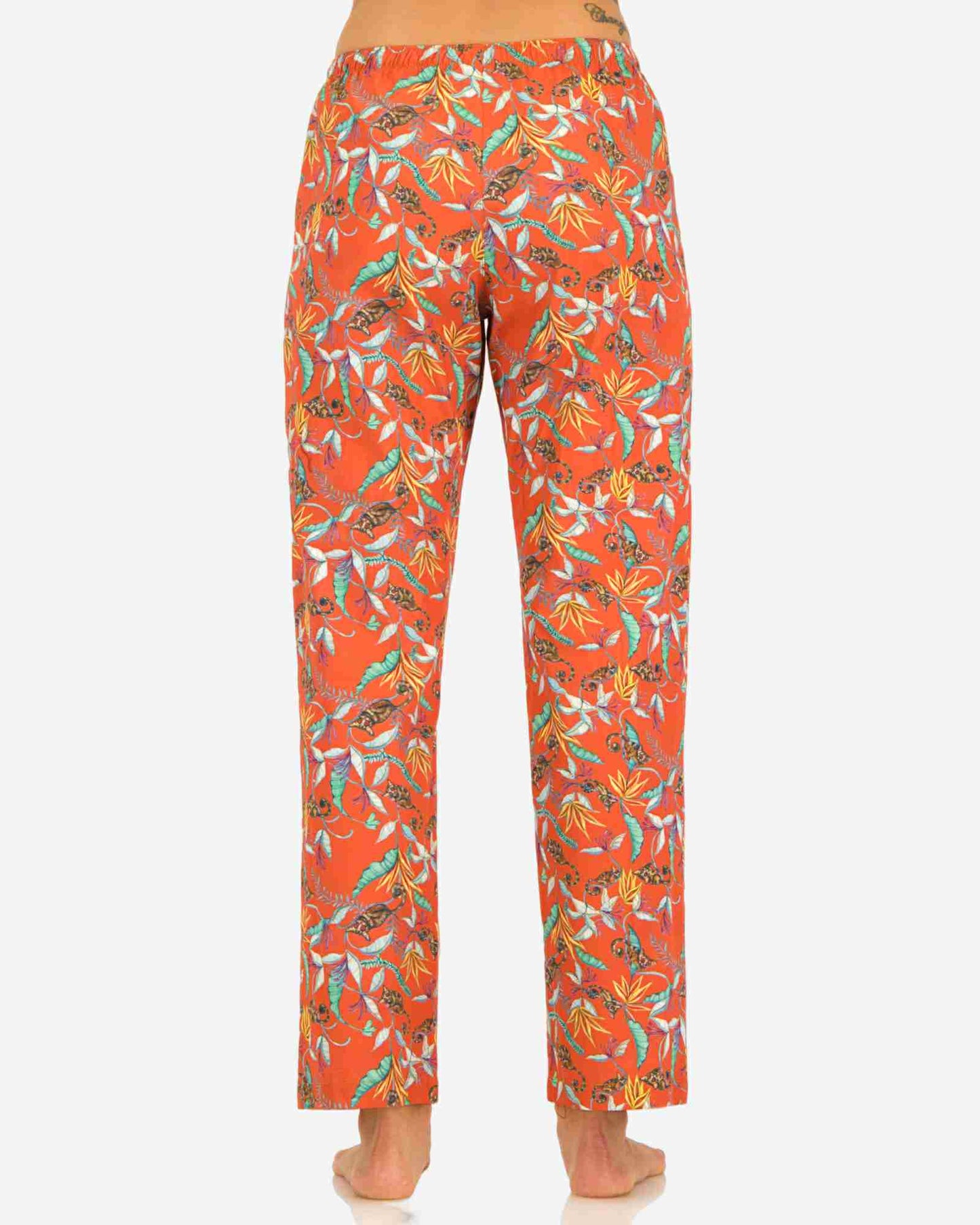Womens Lounge Pants - Night Monkeys Orange Woodstock Laundry