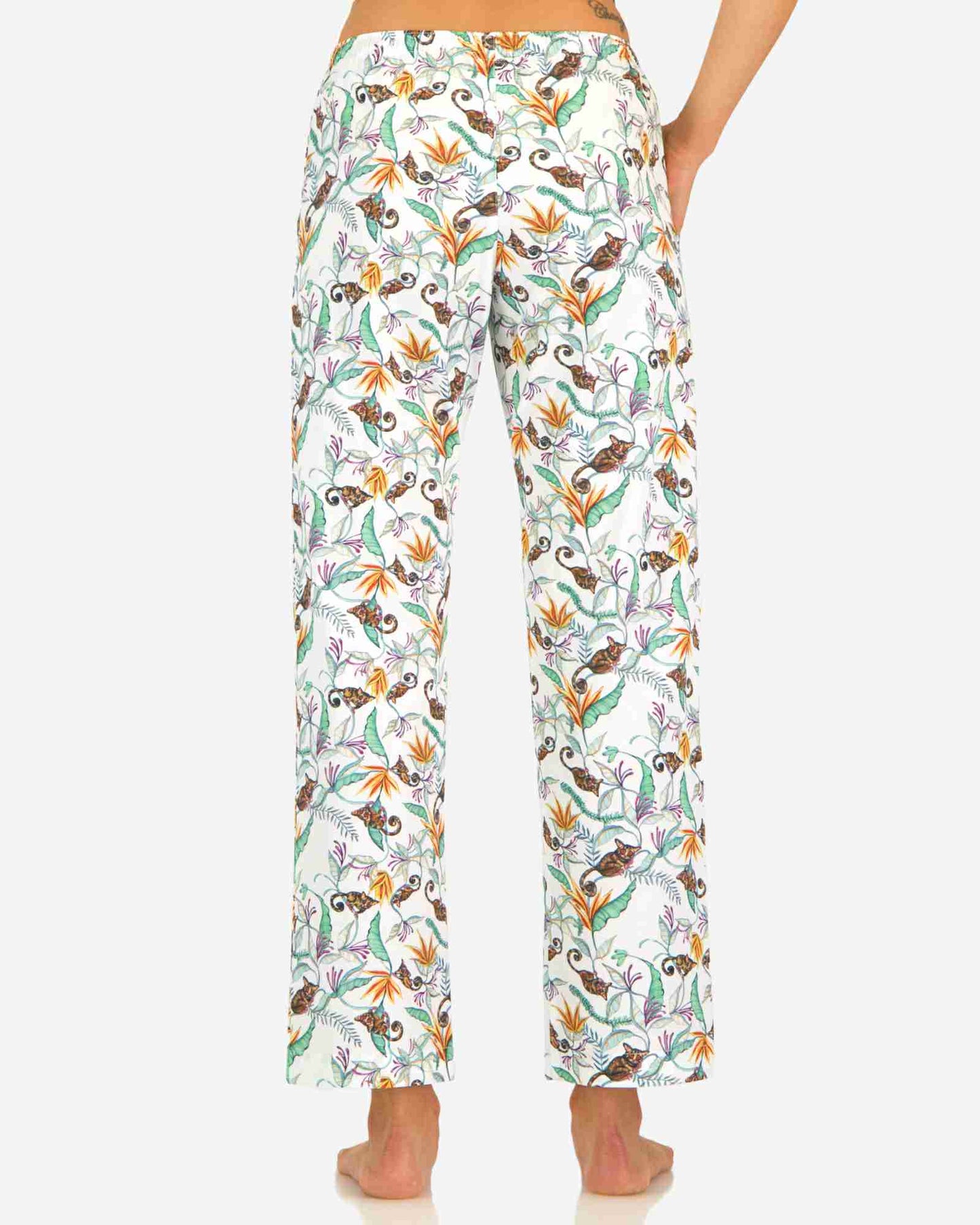 Womens Lounge Pants - Night Monkeys White Woodstock Laundry