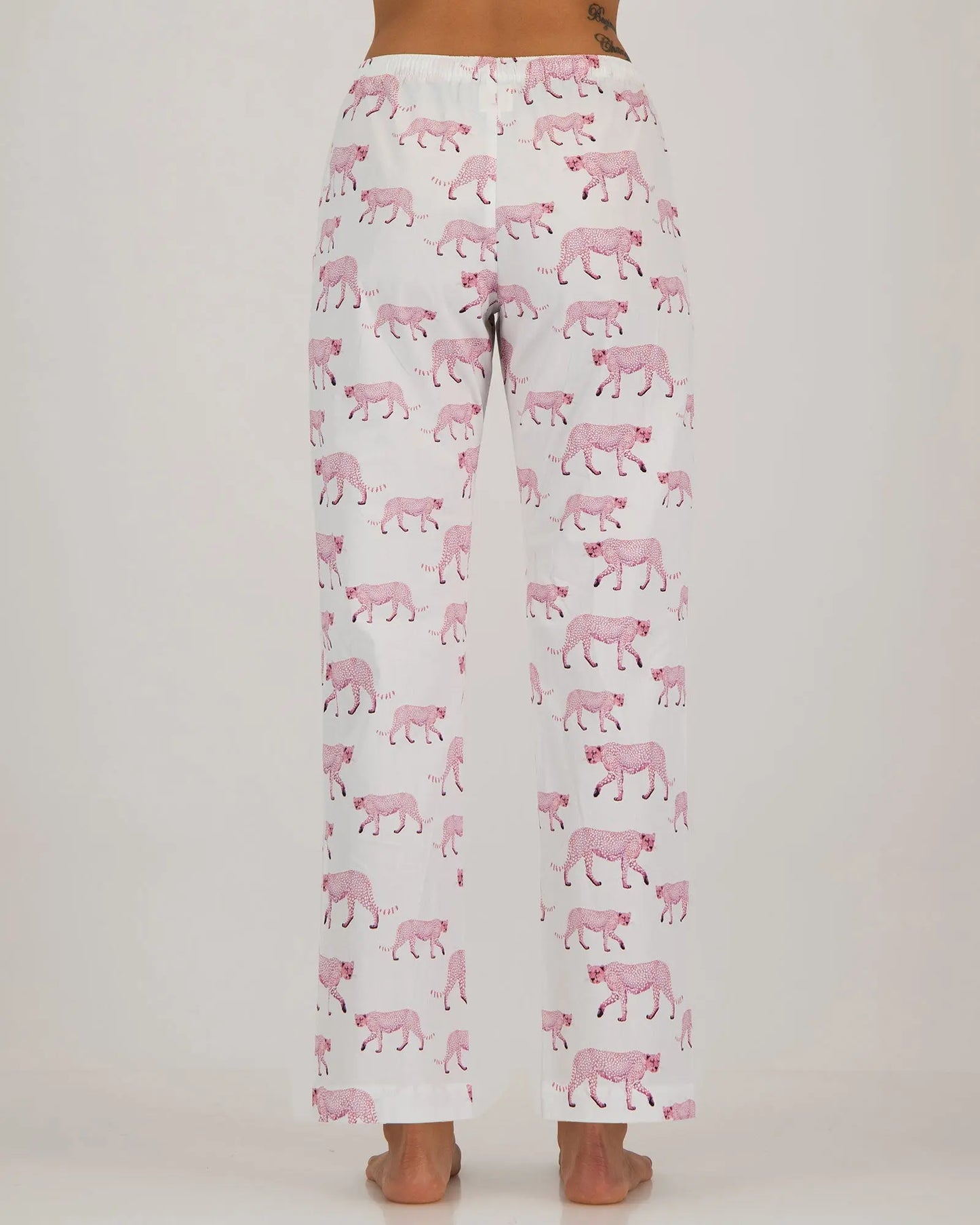 Womens Lounge Pants - Pink Cheetahs Woodstock Laundry