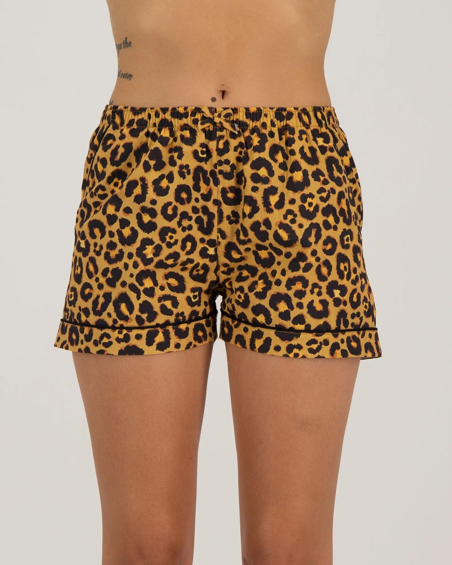 Womens Lounge Shorts - Leopard Woodstock Laundry