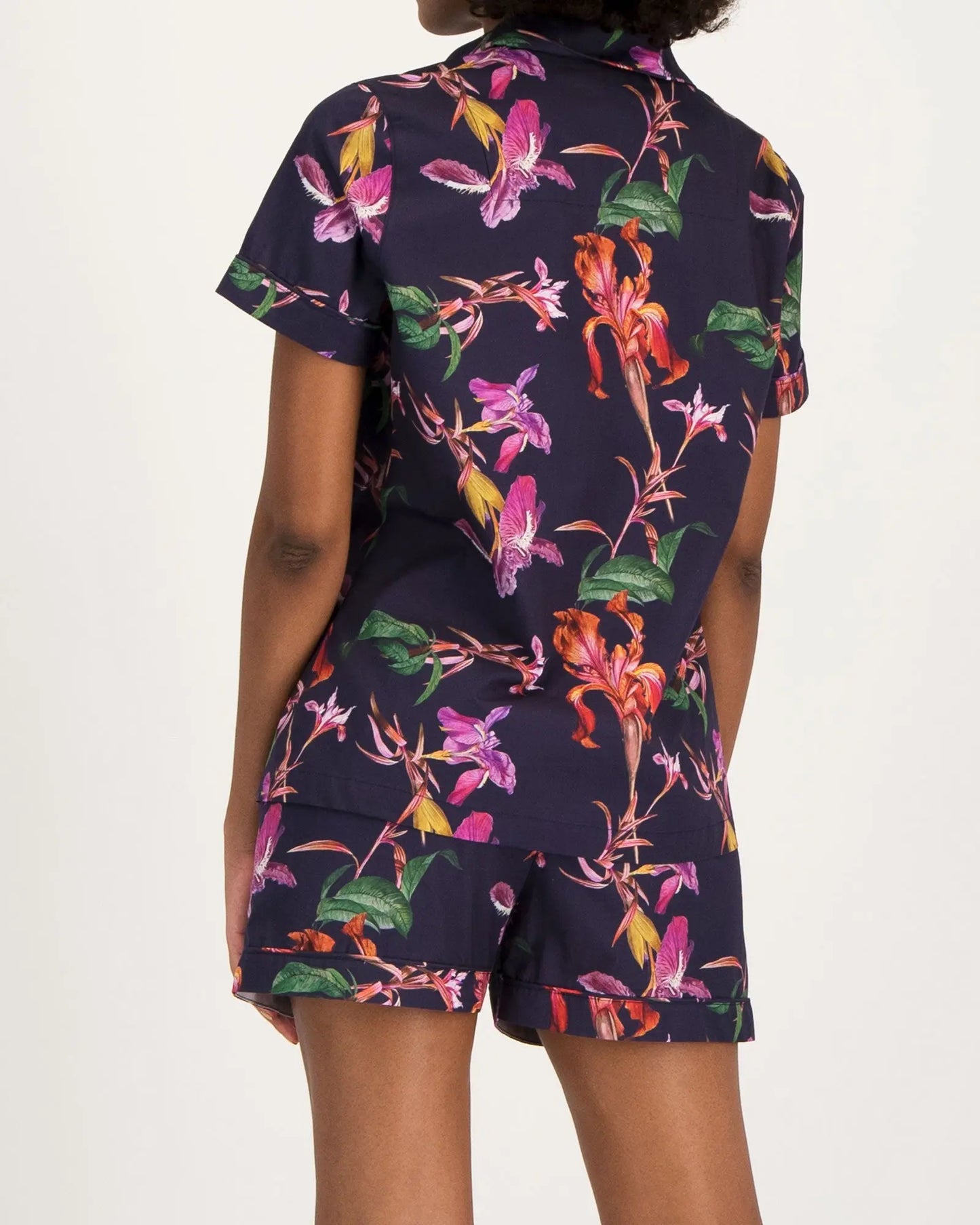 Womens Short Pyjamas - Iris Navy Woodstock Laundry