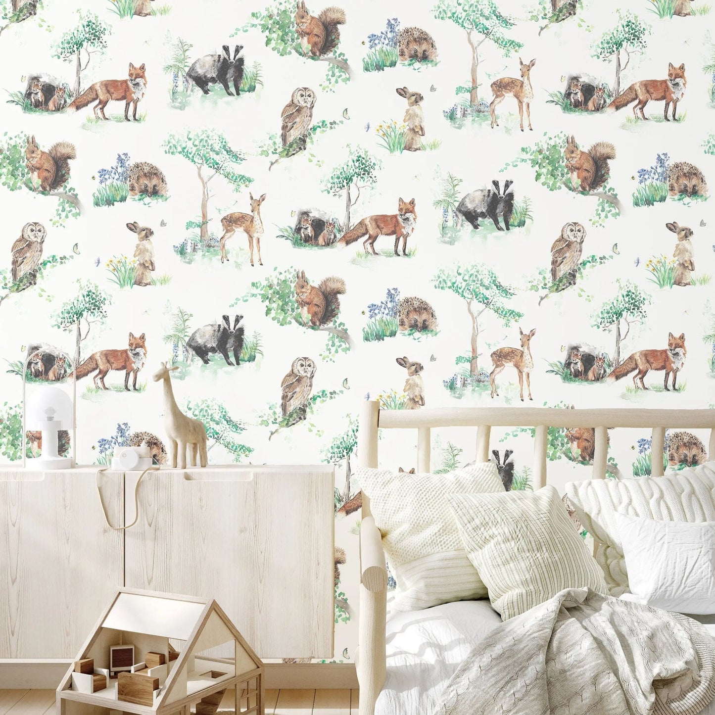 Woodland Animals Children's Wallpaper Katie Hipwell Design