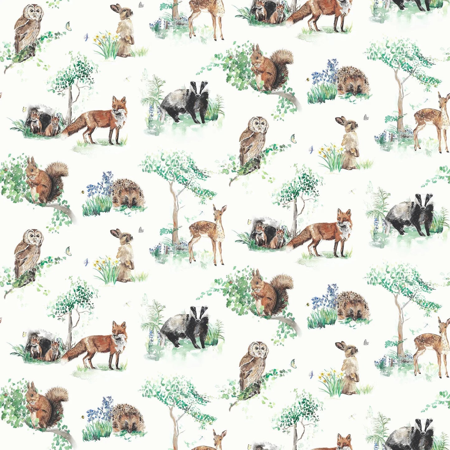 Woodland Animals Children's Wallpaper Katie Hipwell Design
