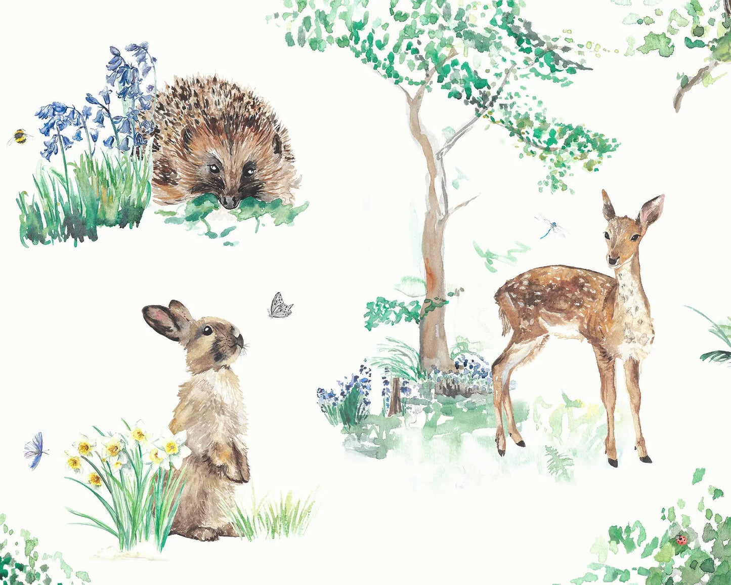 Woodland & Forest Animals - Children's Cotton Curtain Fabric Katie Hipwell Design