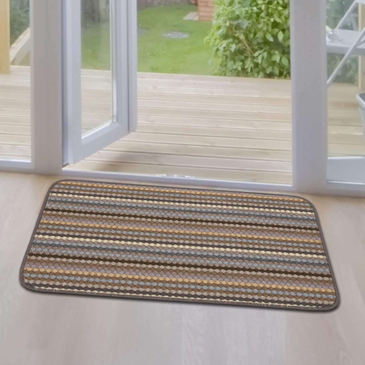 Washable Multicolour Stripe Mats| 111 The Rugs