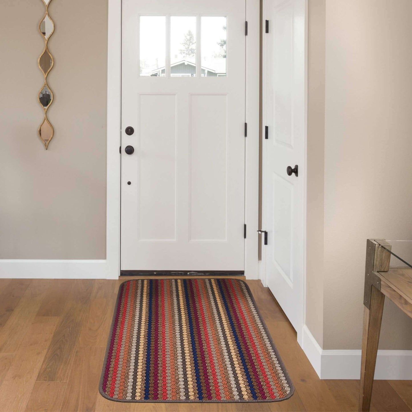 Washable Multicolour Stripe Mats| 111 The Rugs