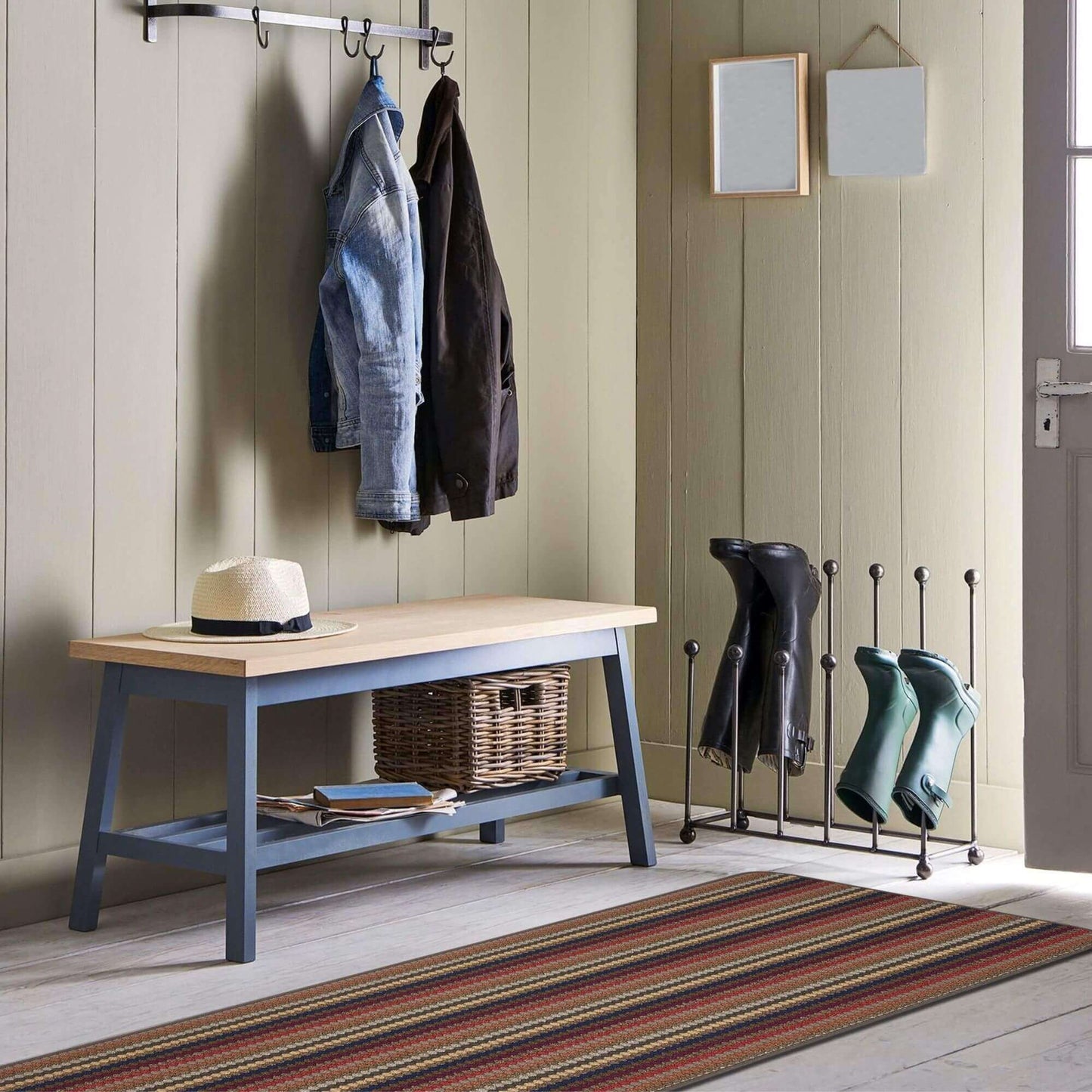 Washable Multicolour Stripe Mats| 111 The Rugs