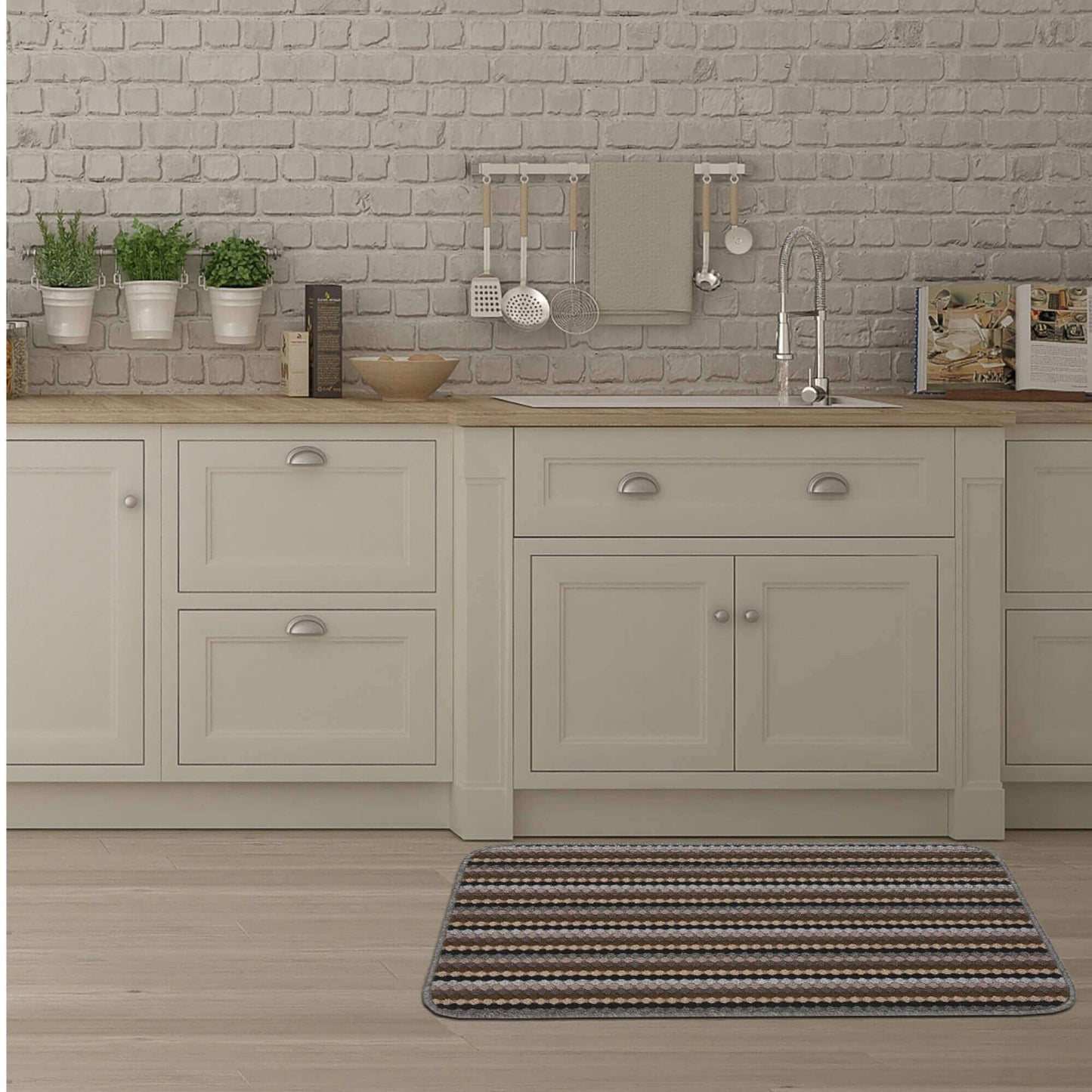 Washable Multicolour Stripe Mats| 111 The Rugs