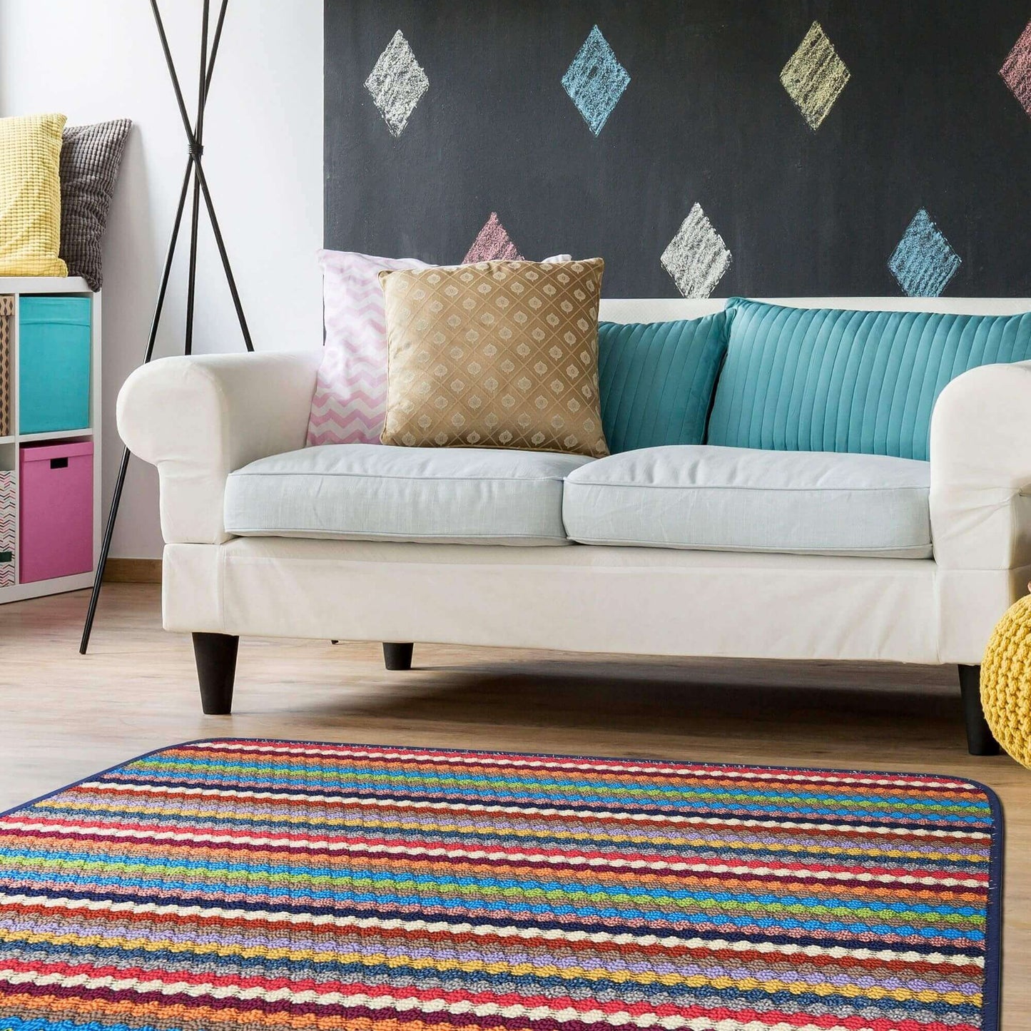 Washable Multicolour Stripe Mats| 111 The Rugs