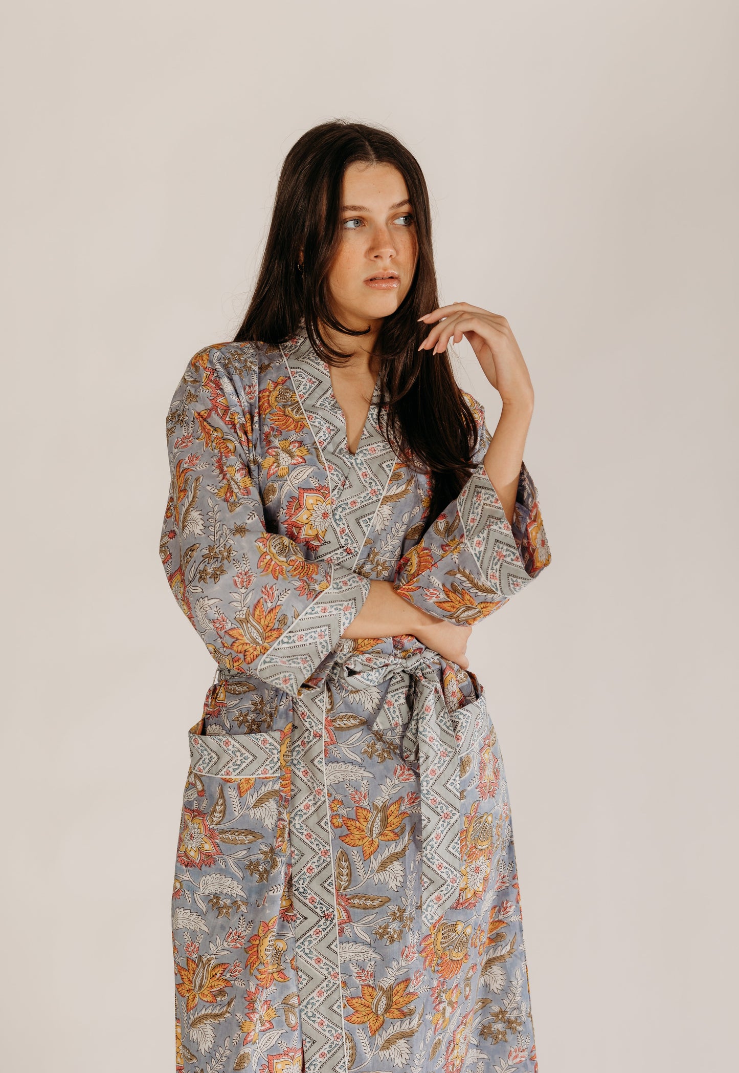 Aarti Block Printed Cotton Robe Naree Clothing