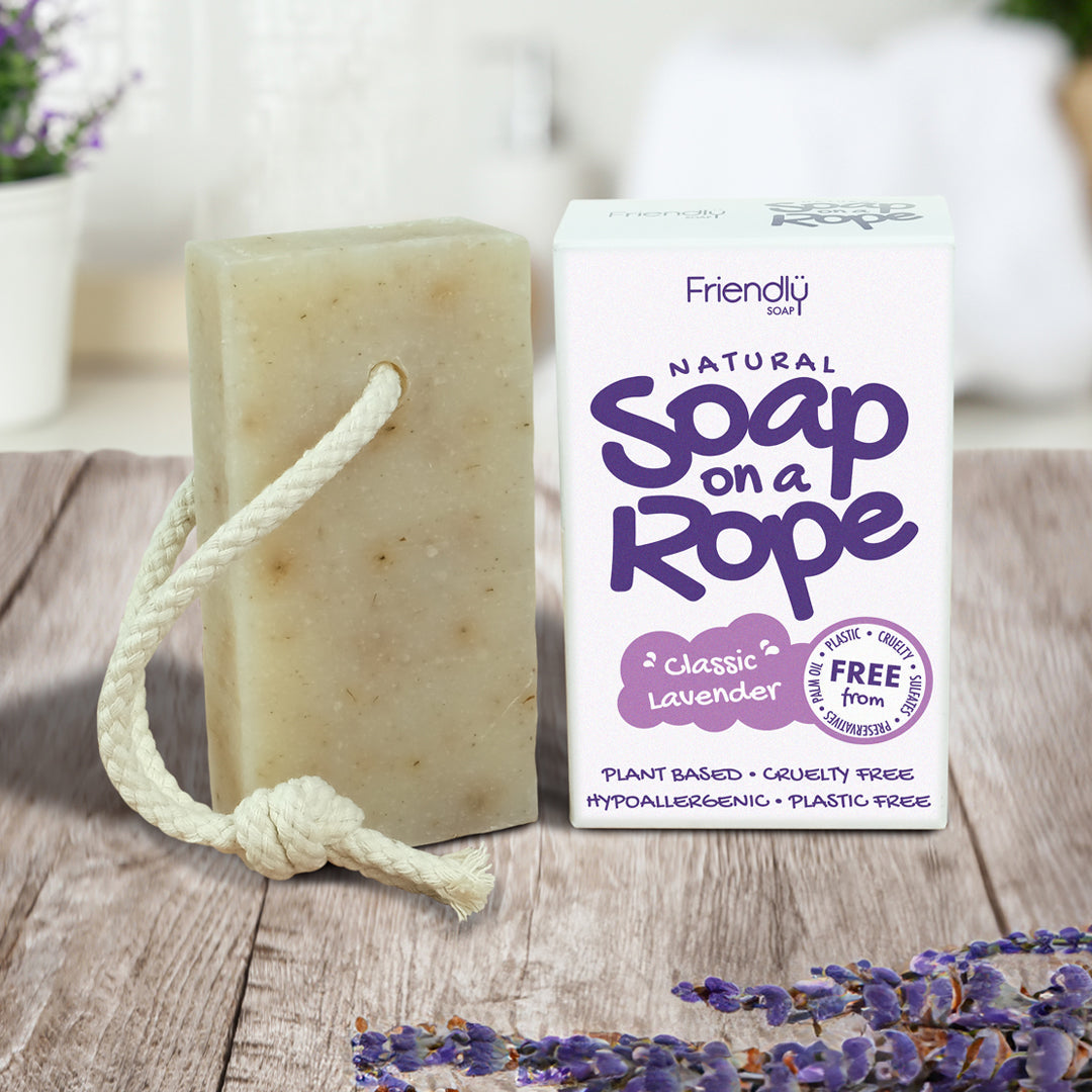 Natural Soap On A Rope - 'Classic' Lavender 125g Friendly Soap