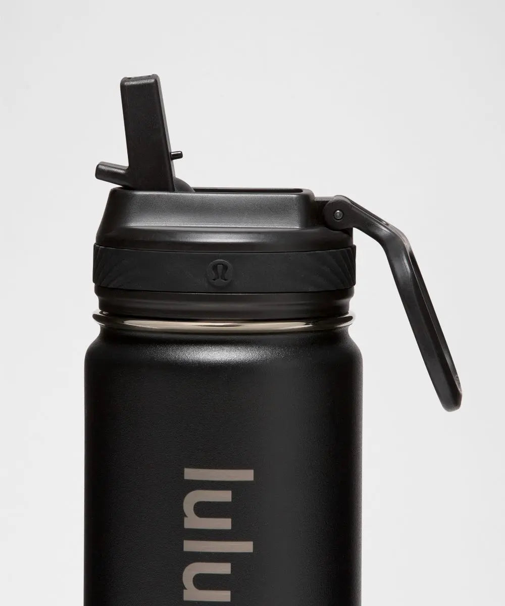lululemon Black Back to Life Sport Bottle 18oz Straw Lid Lululemon