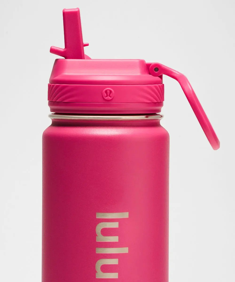 lululemon Raspberry coulis Back to Life Sport Bottle 24oz Straw Lid Lululemon