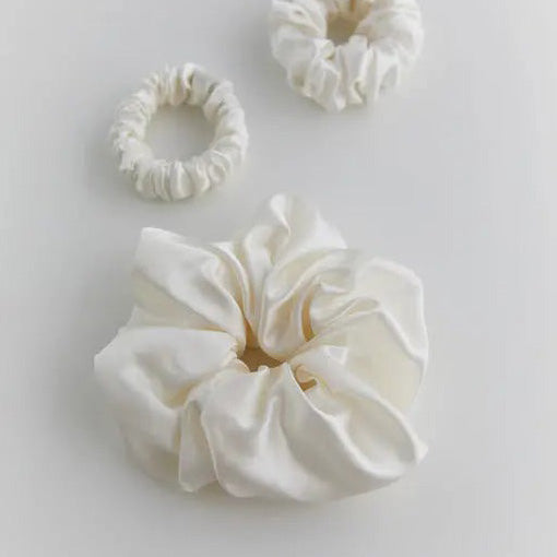 White Hair Scrunchies and Hairbands
