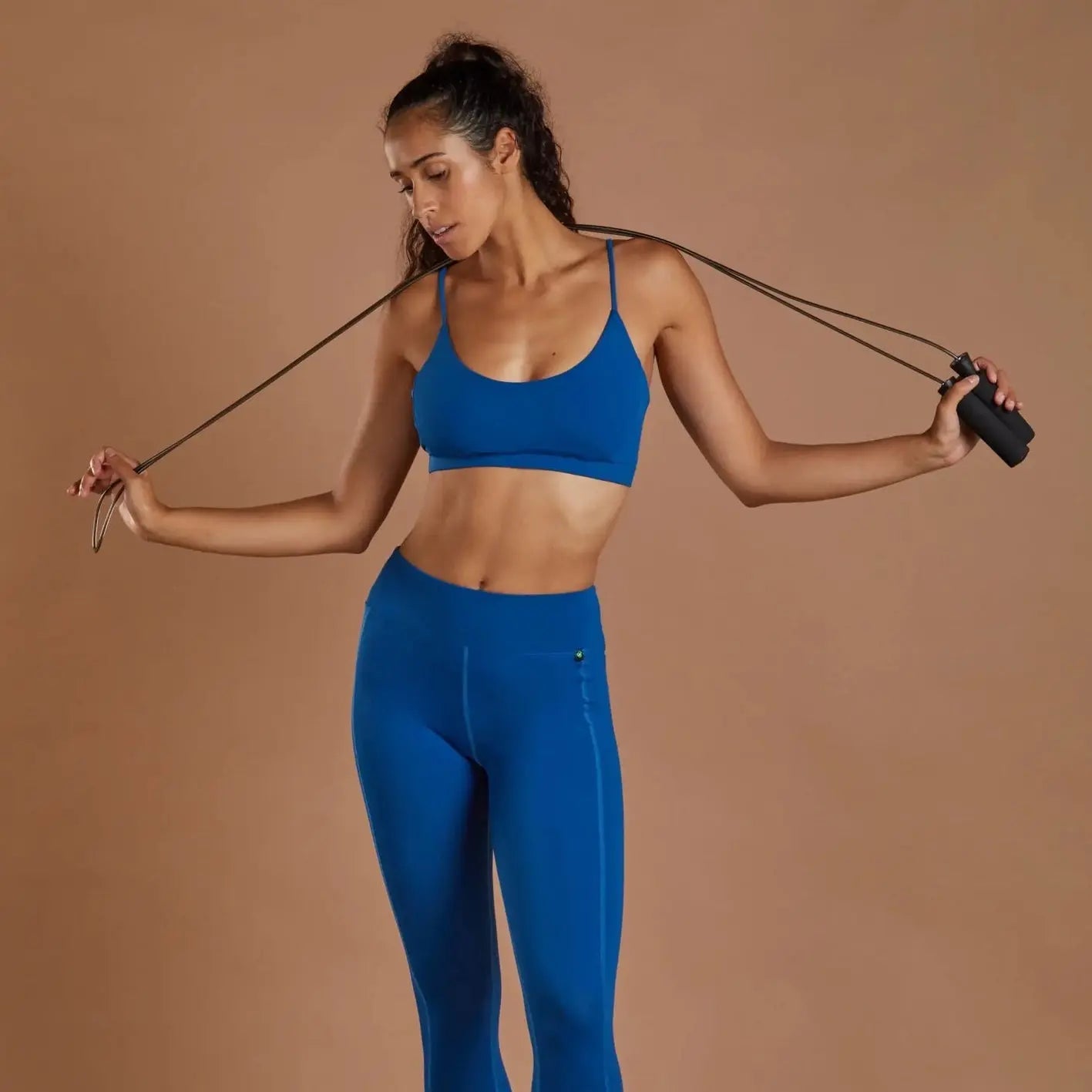 Women-s-Blue-Gym-Leggings Myza