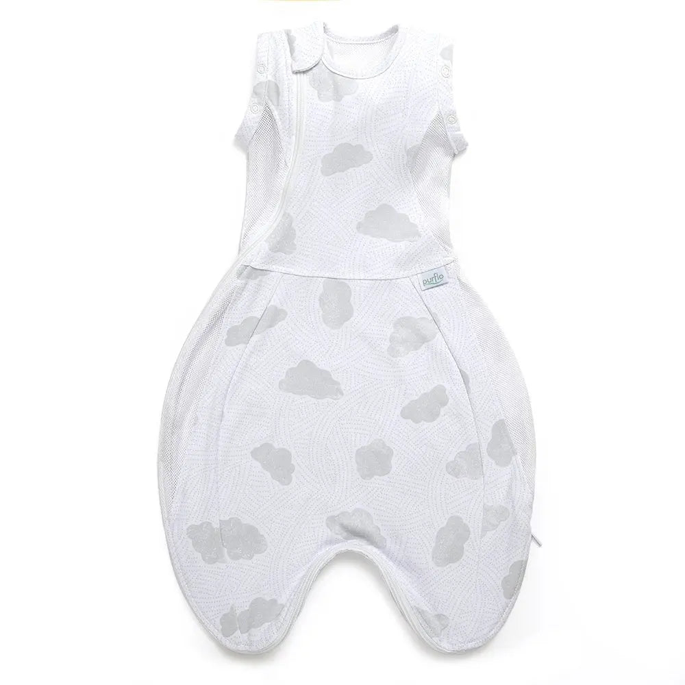 0.5 Tog Swaddle to Sleep Bag - Cotton Clouds Lightweight Purflo