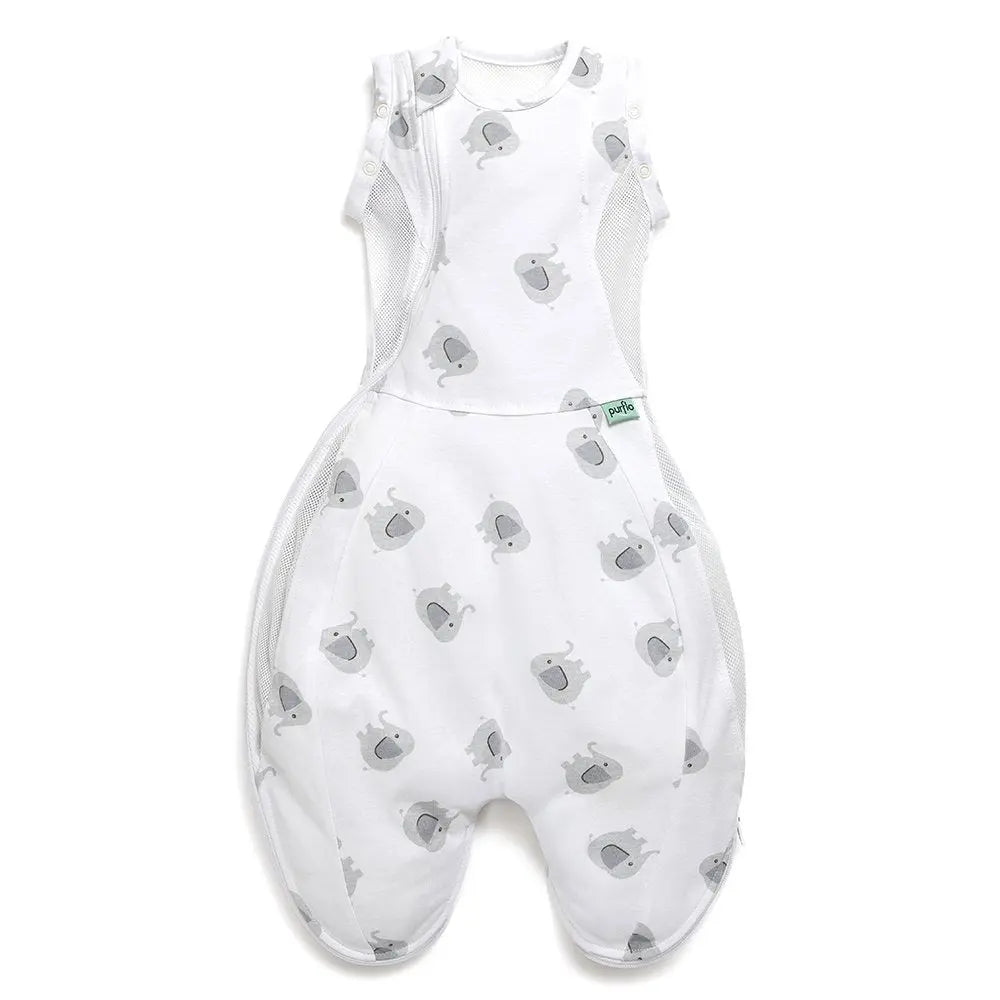 0.5 Tog Swaddle to Sleep Bag – Ellie Elephant Lightweight Purflo