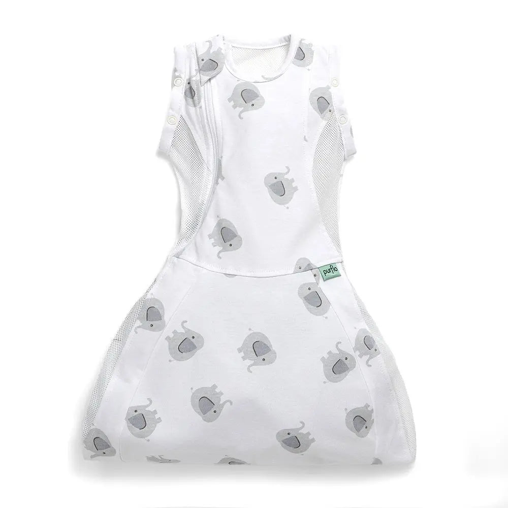 0.5 Tog Swaddle to Sleep Bag – Ellie Elephant Lightweight Purflo