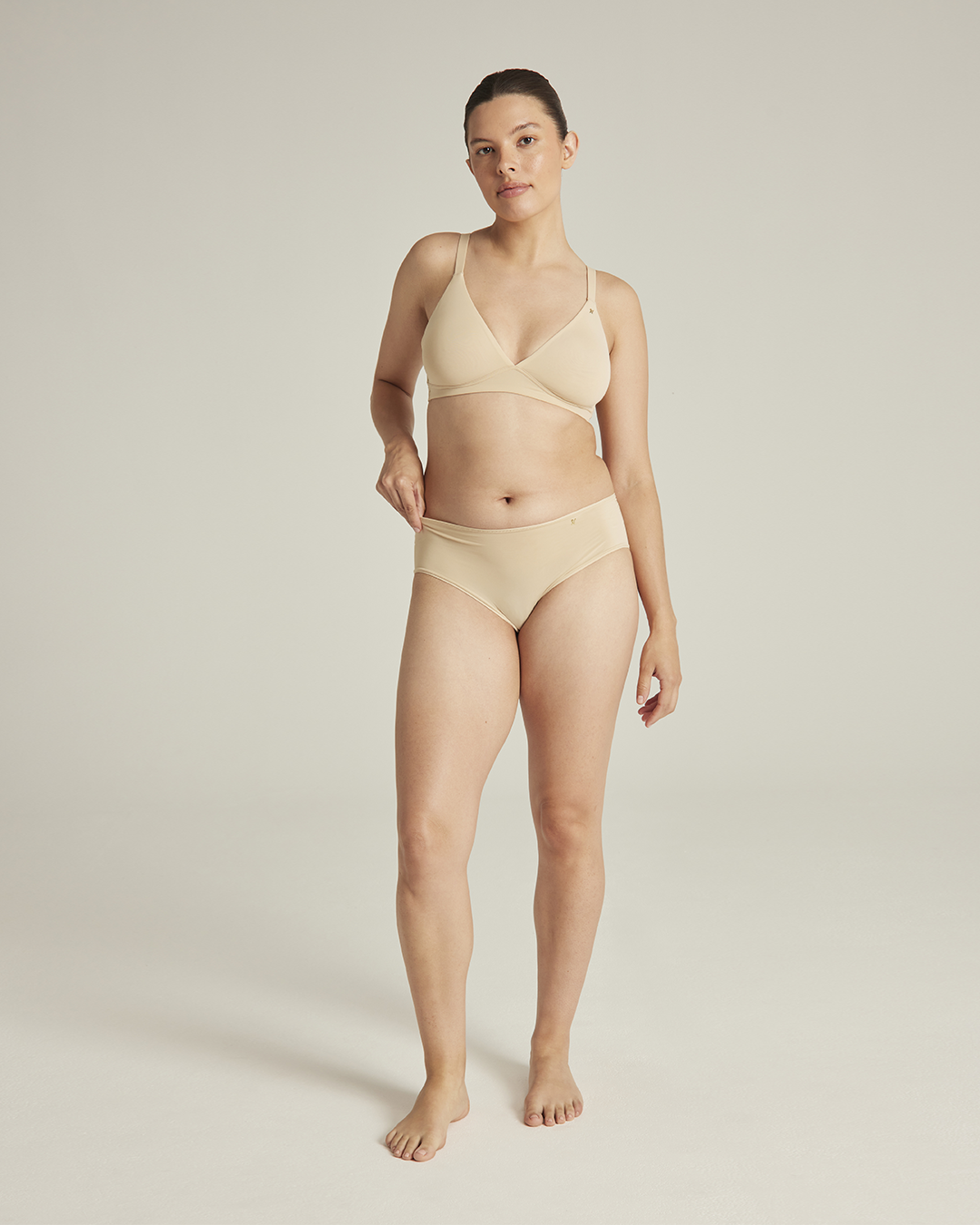The Stretch Mid Rise Bikini Brief - Bare 01 Nudea