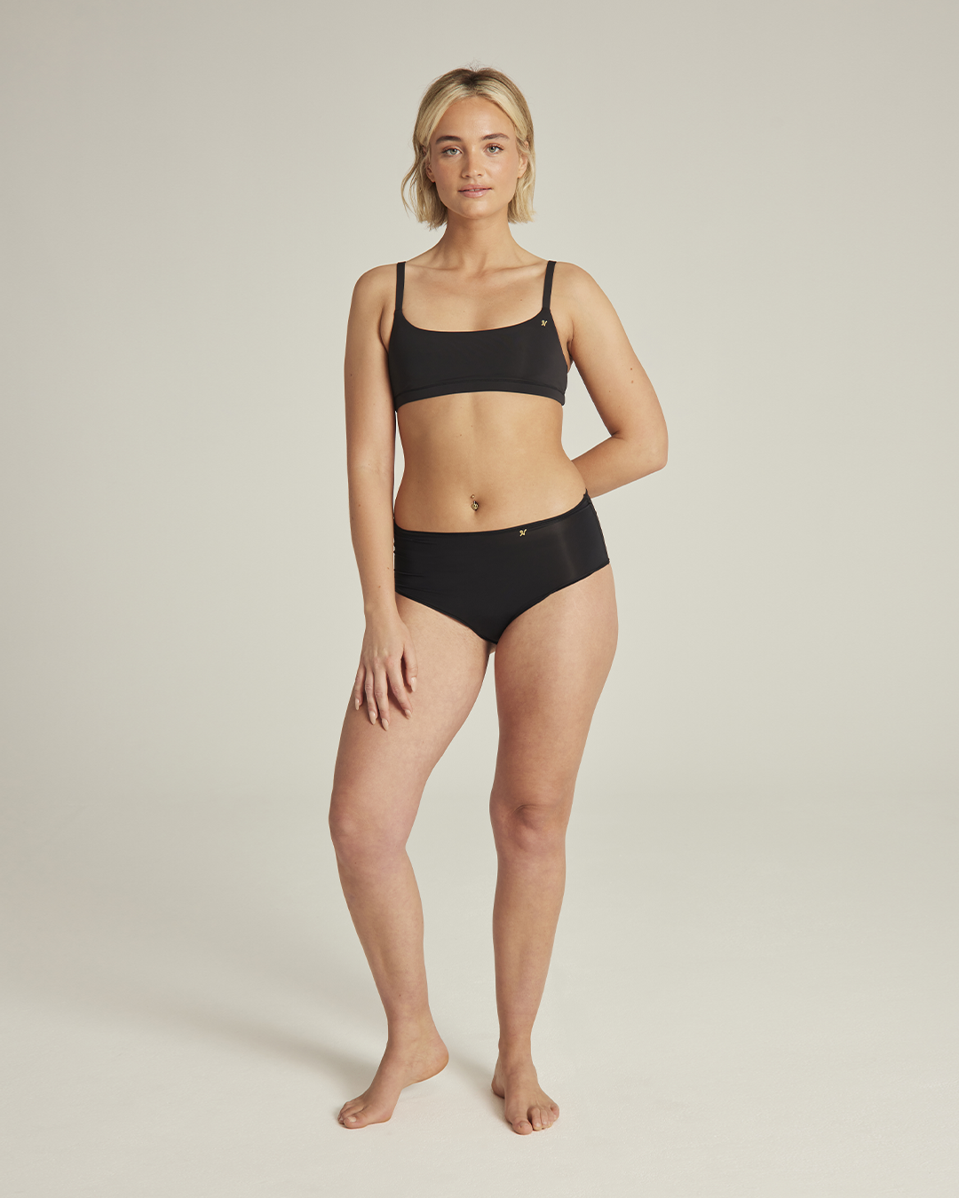 The Stretch High Waisted Brief - Black Nudea