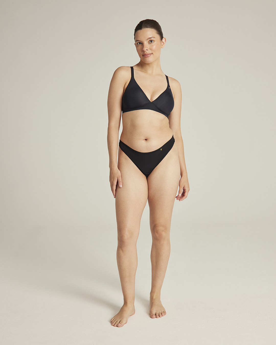 The Stretch Dipped Thong - Black Nudea
