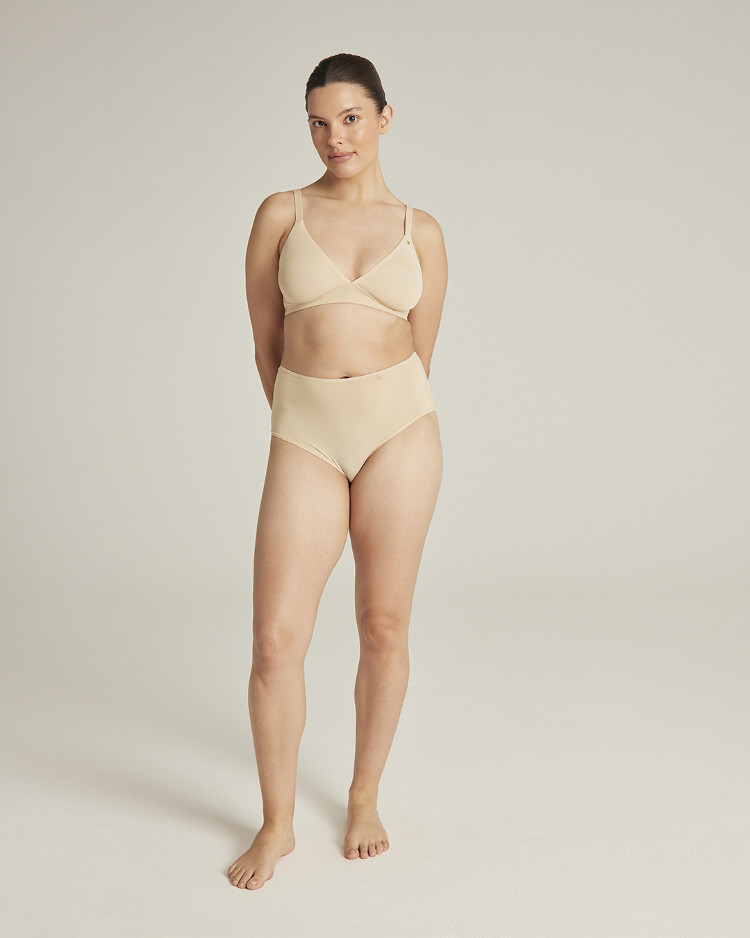 The Stretch High Waisted Brief - Bare 01 Nudea