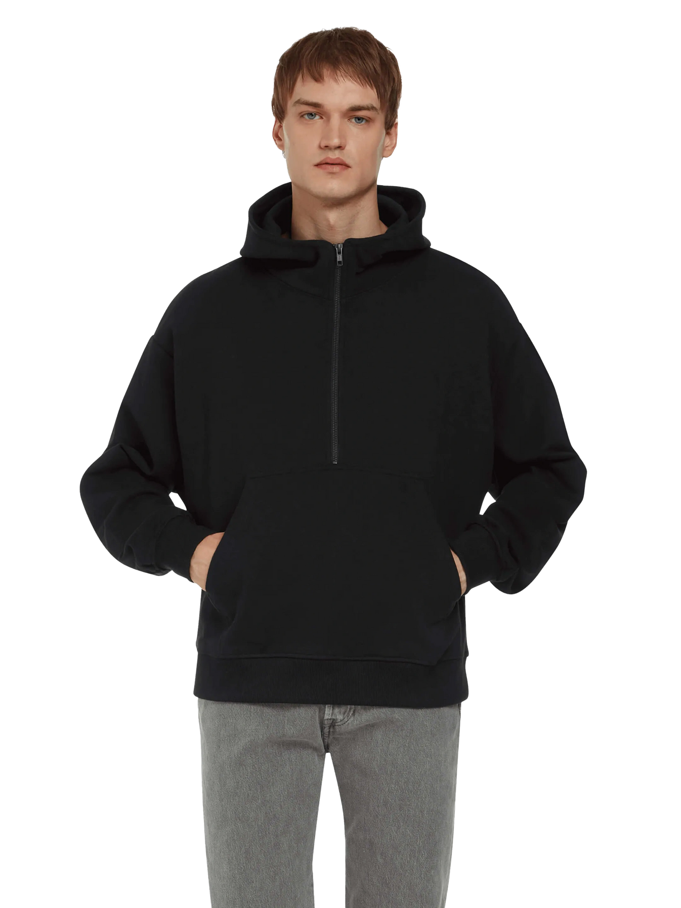 Organic Half Zip Hoodie: Unisex Earth Wardrobe