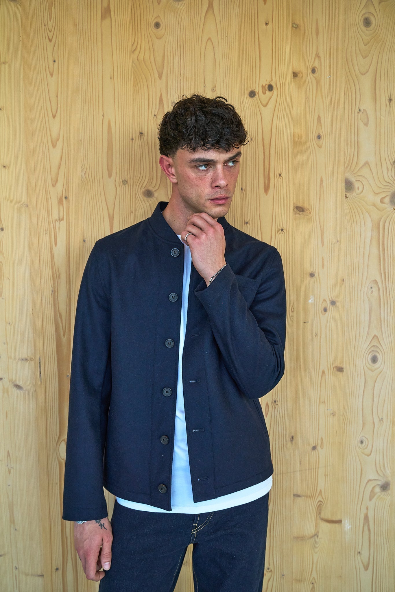 Aldgate Shacket - Navy Wool Wear London